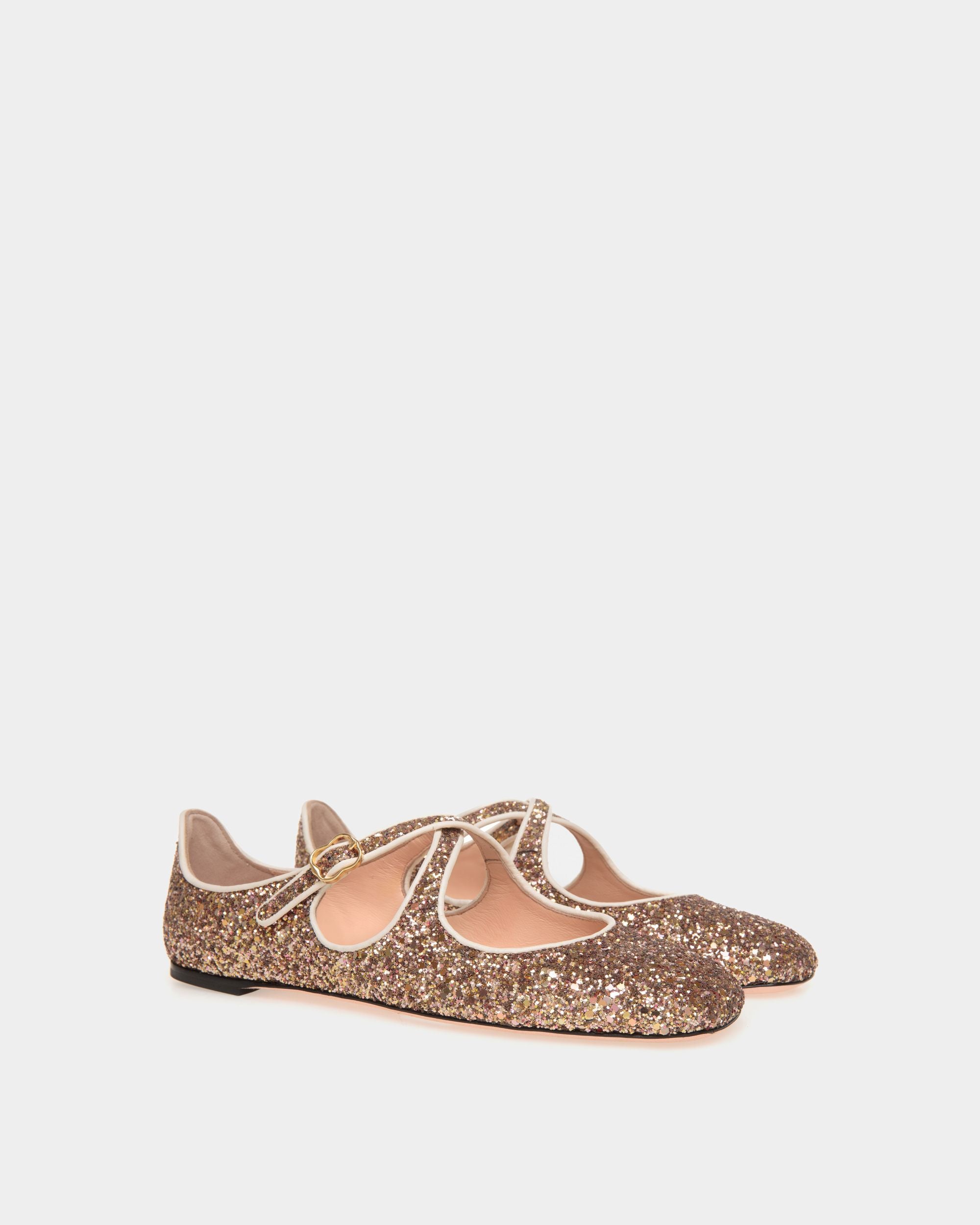 Ballyrina Flat In Bronze Glitter - Women's - Bally - 02