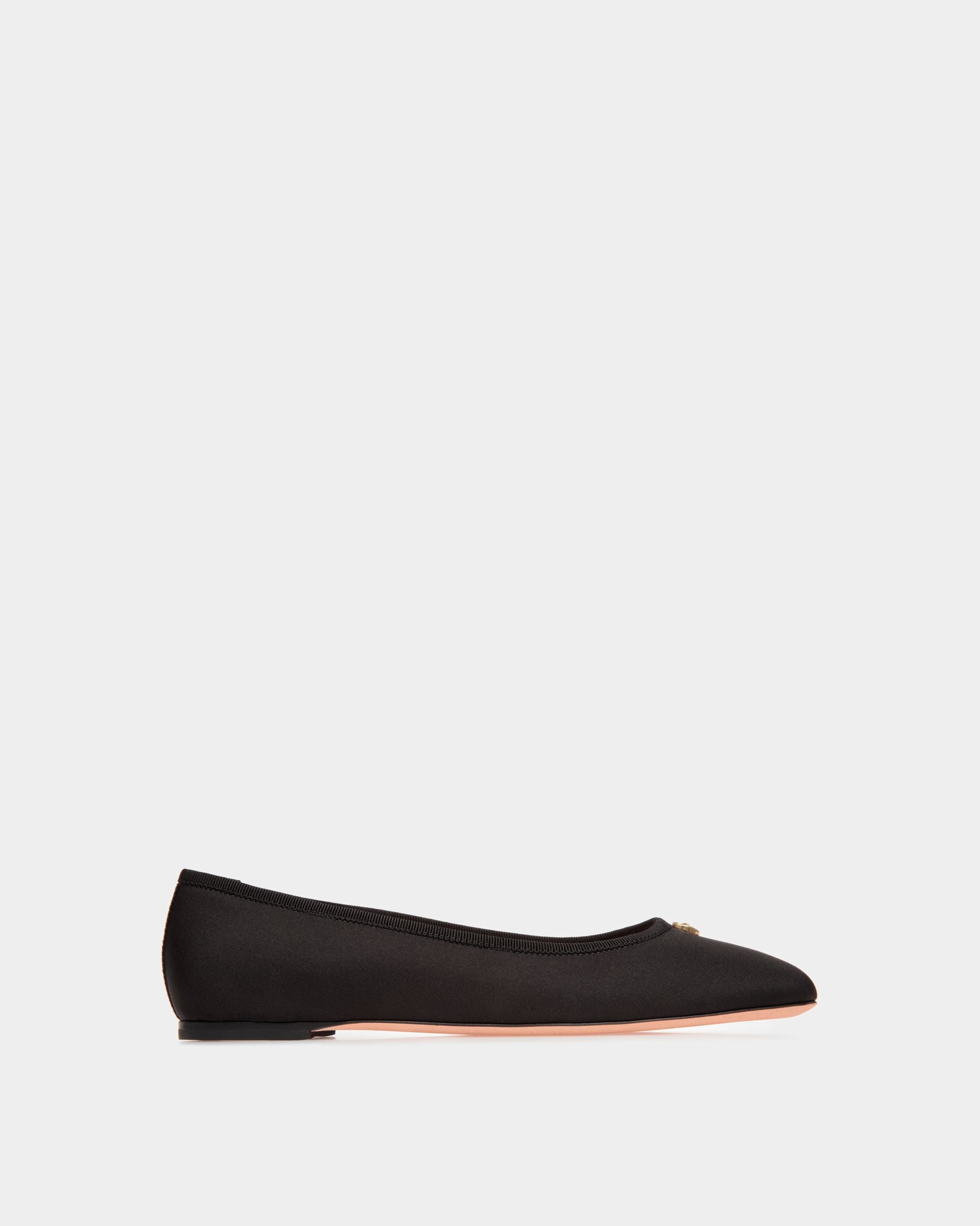 Chaussure À Talon Plat Ballyrina En Faille Noire - Femme - Bally - 01