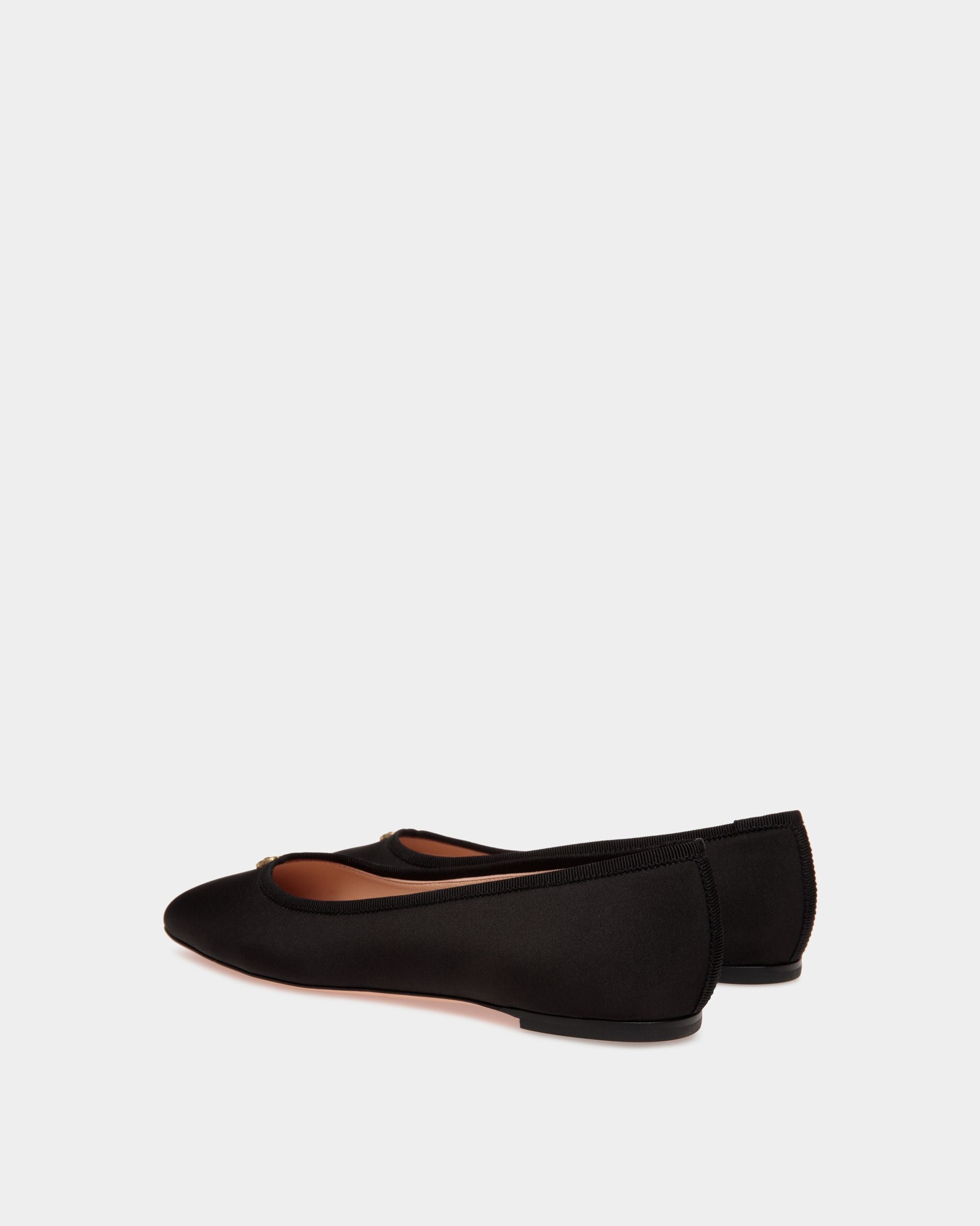 Chaussure À Talon Plat Ballyrina En Faille Noire - Femme - Bally - 03