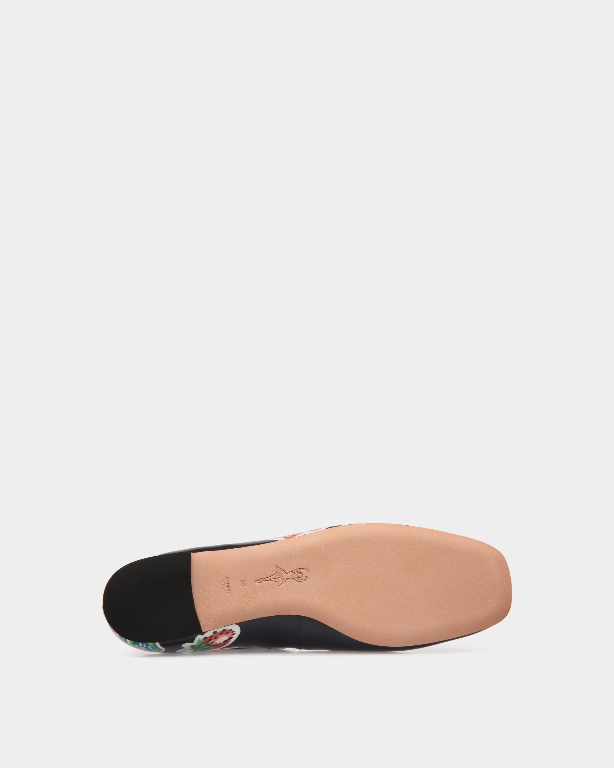 Ballyrina Flat Aus Bedrucktem, Gebürstetem Leder In Strawberry - Damen - Bally - 05