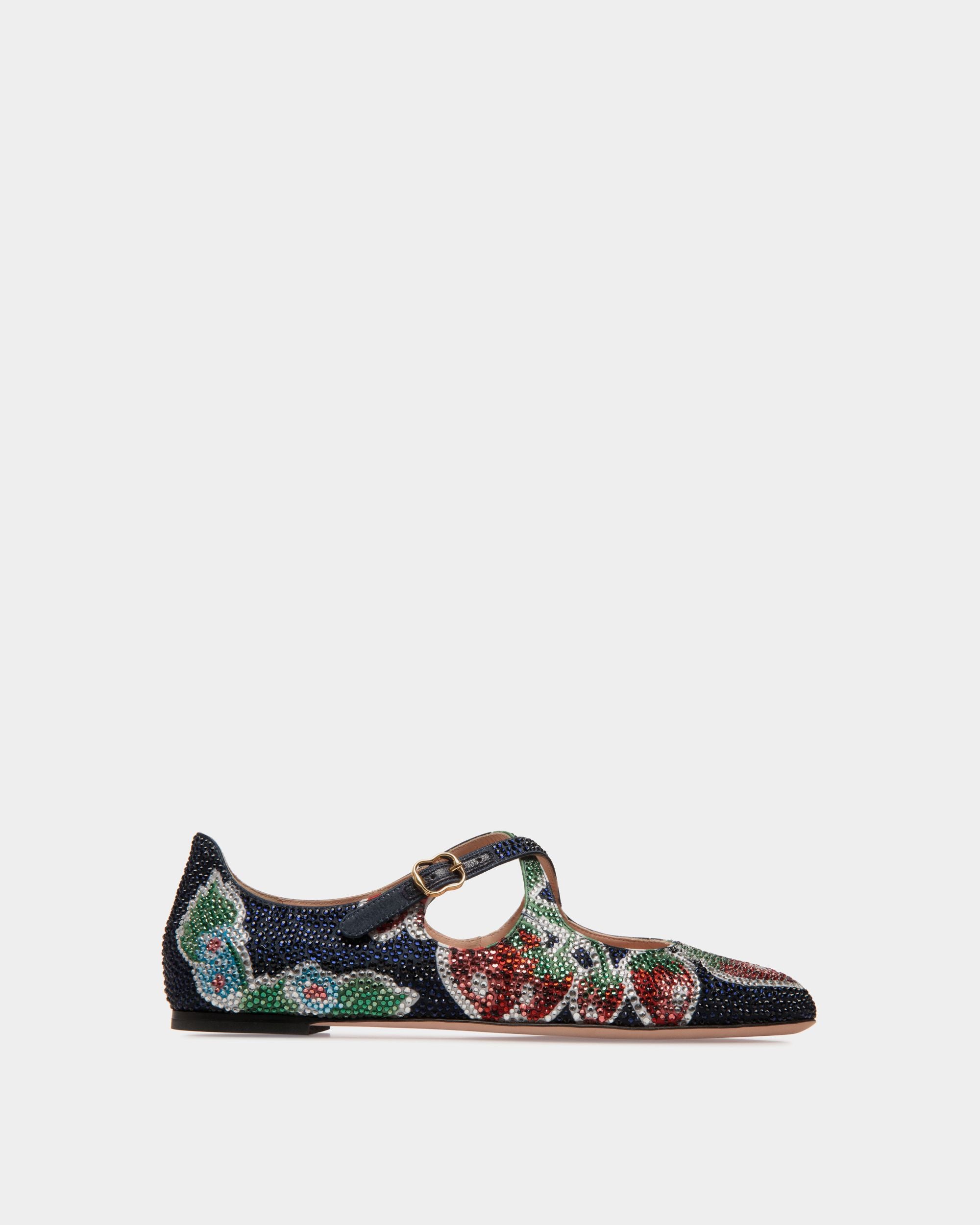 Ballyrina Ballerina Aus Bedrucktem Stoff In Strawberry Mit Kristallen - Damen - Bally - 01