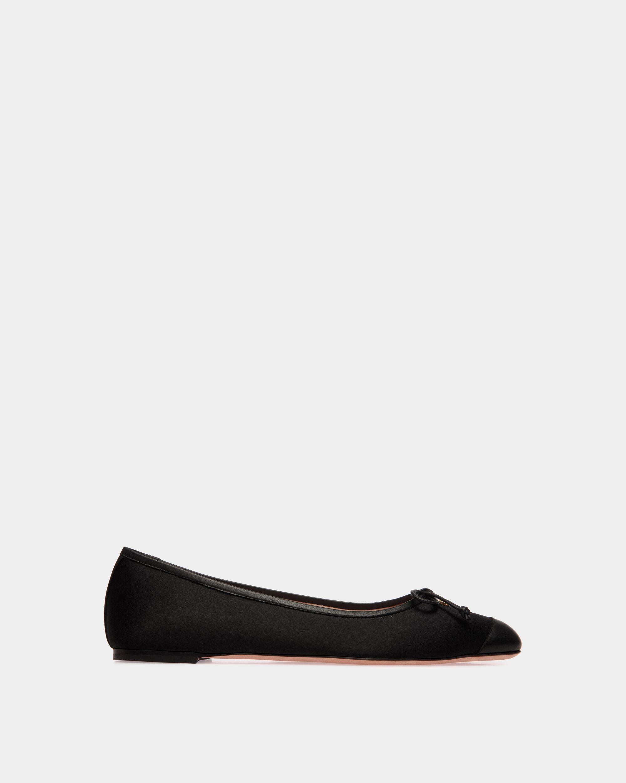 Ballyrina Flat In Black Fabric And Leather - Women's - Bally - 01