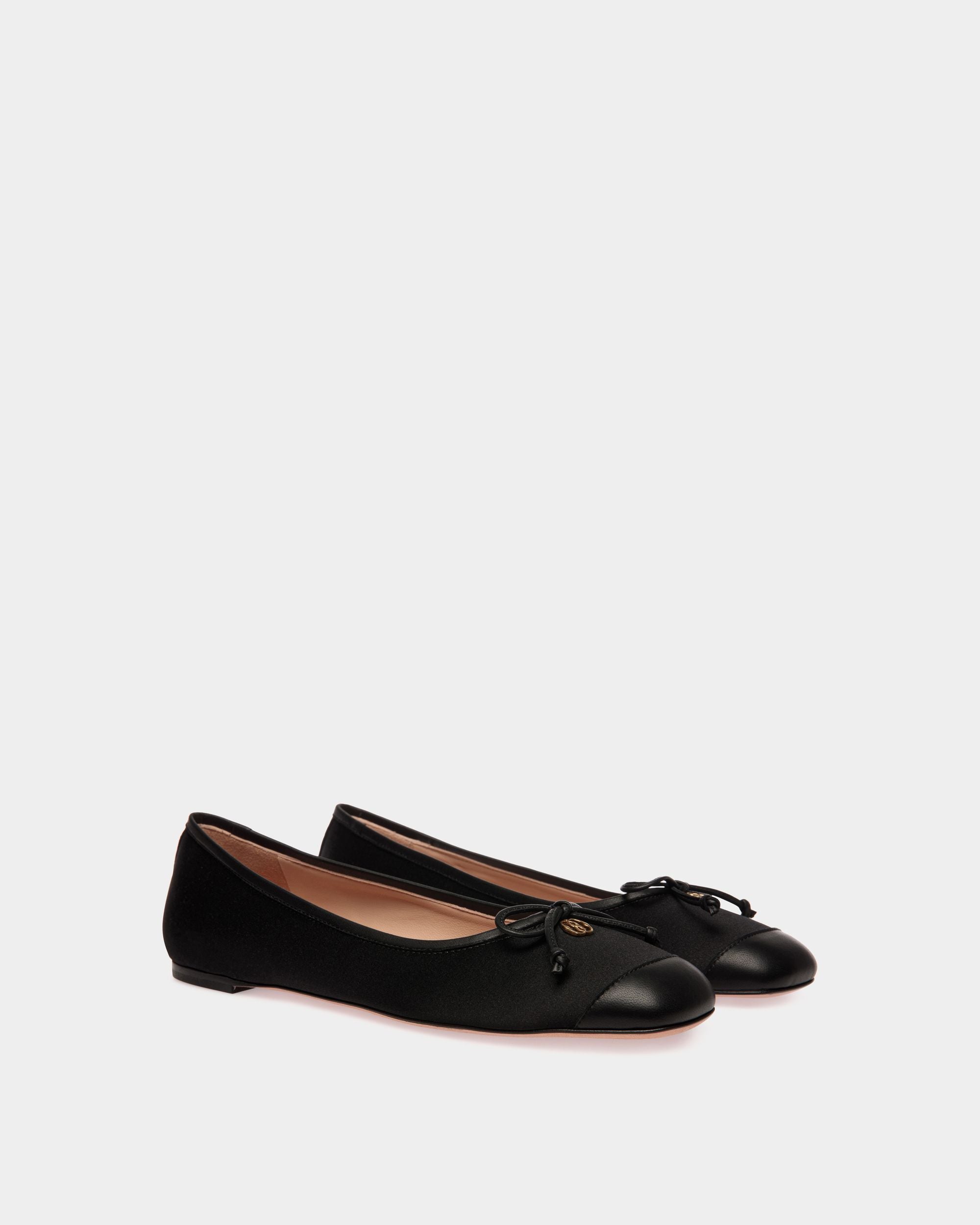 Ballyrina Flat In Black Fabric And Leather - Women's - Bally - 02
