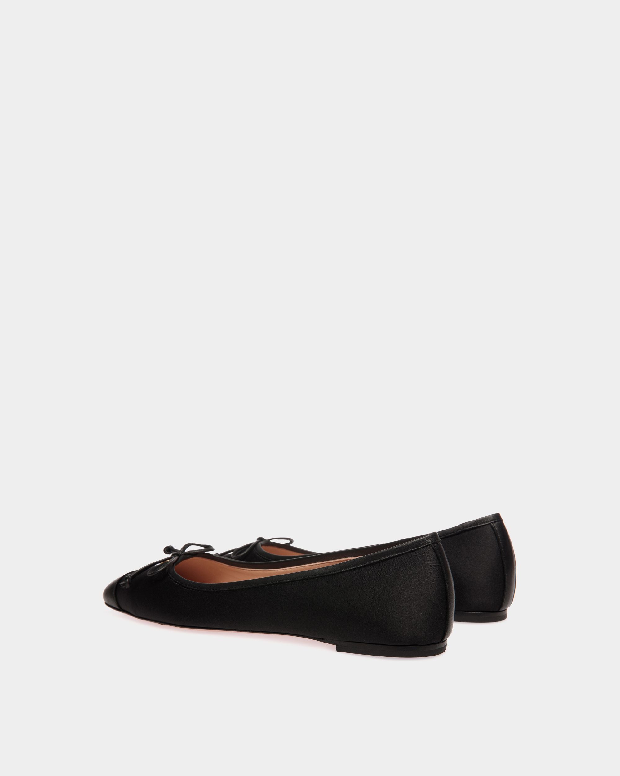 Ballyrina Flat In Black Fabric And Leather - Women's - Bally - 03