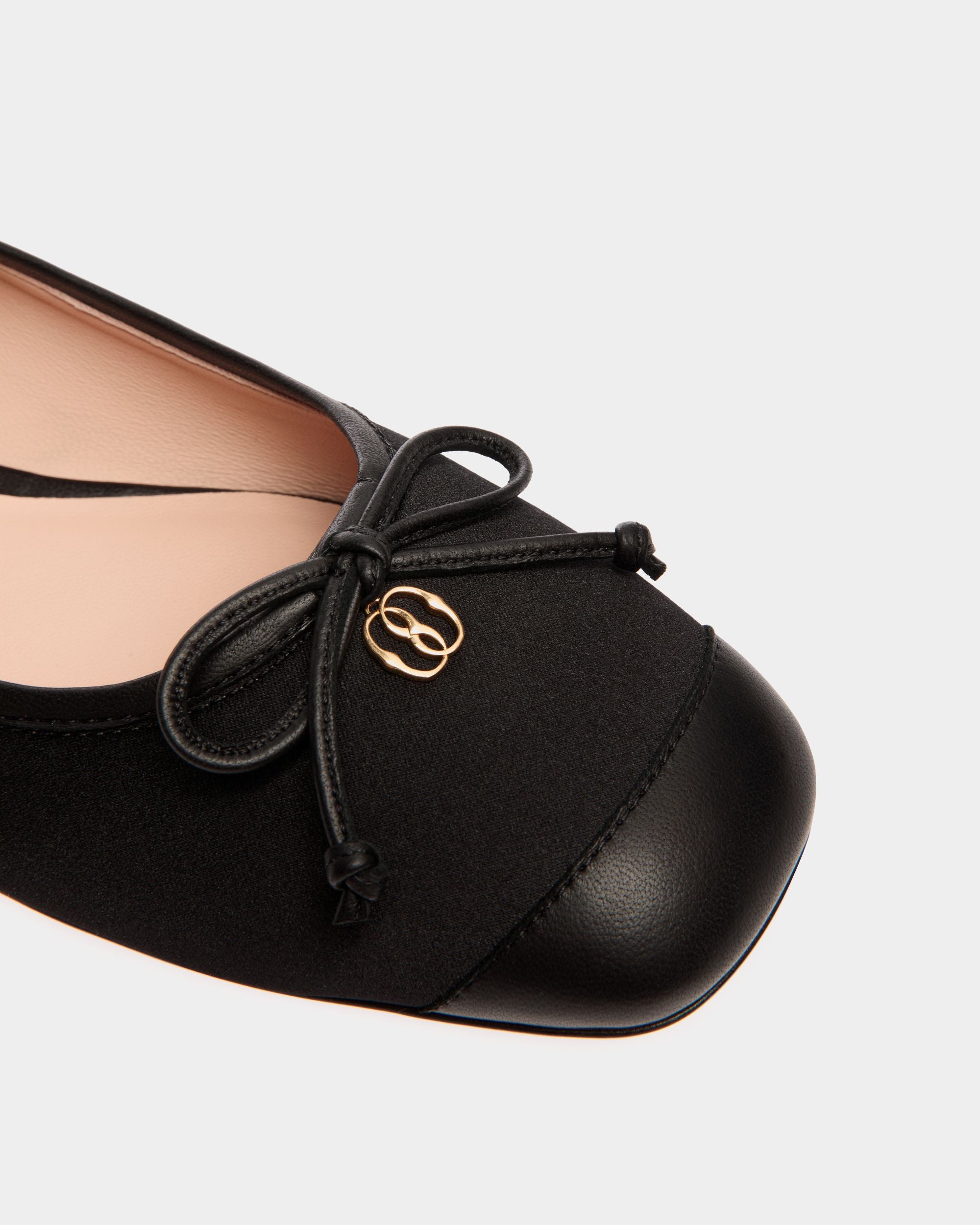 Ballyrina Flat In Black Fabric And Leather - Women's - Bally - 04
