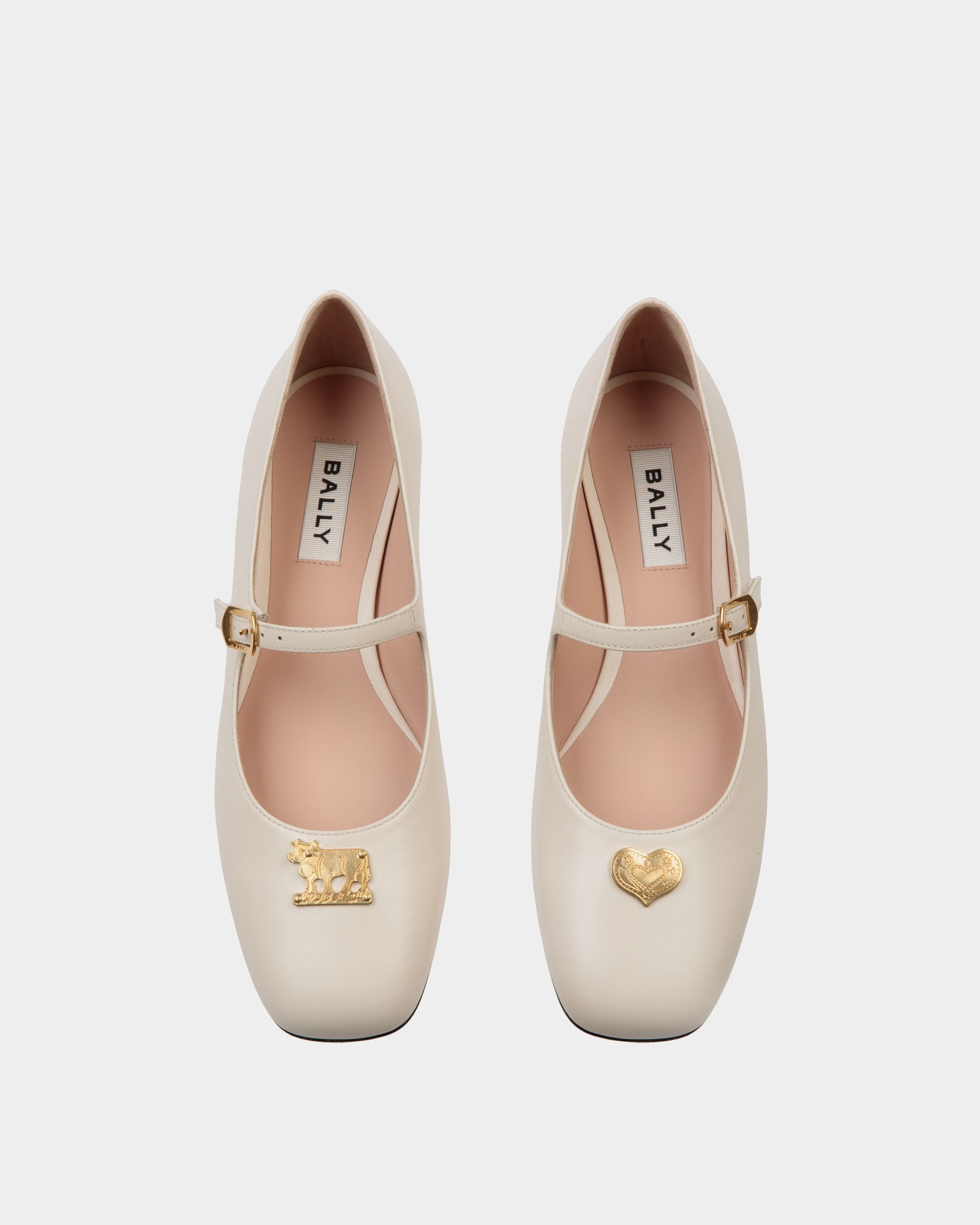 Ballyrina Mary-Jane Flat In White Leather - Women's - Bally - 05