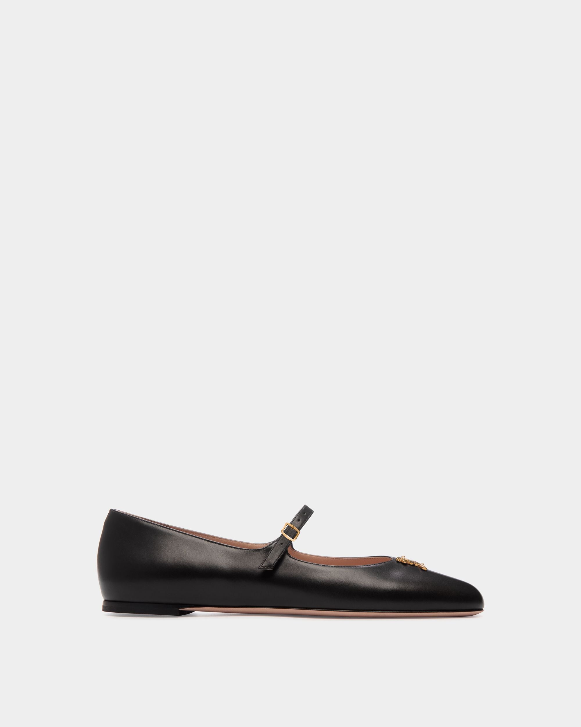 Ballyrina Mary-Jane Flat In Black Leather - Women's - Bally - 01
