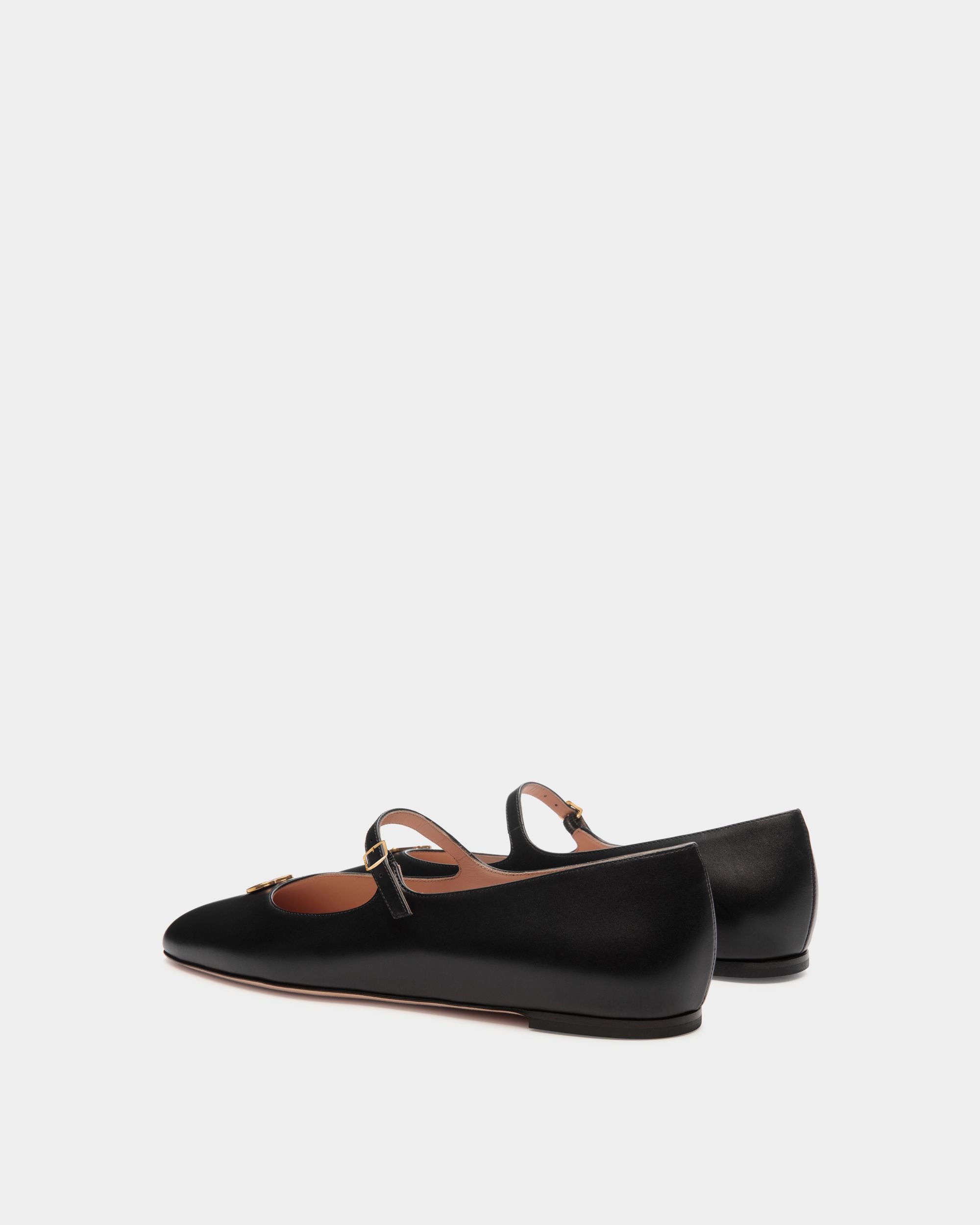 Ballyrina Mary-Jane Flat In Black Leather - Women's - Bally - 04