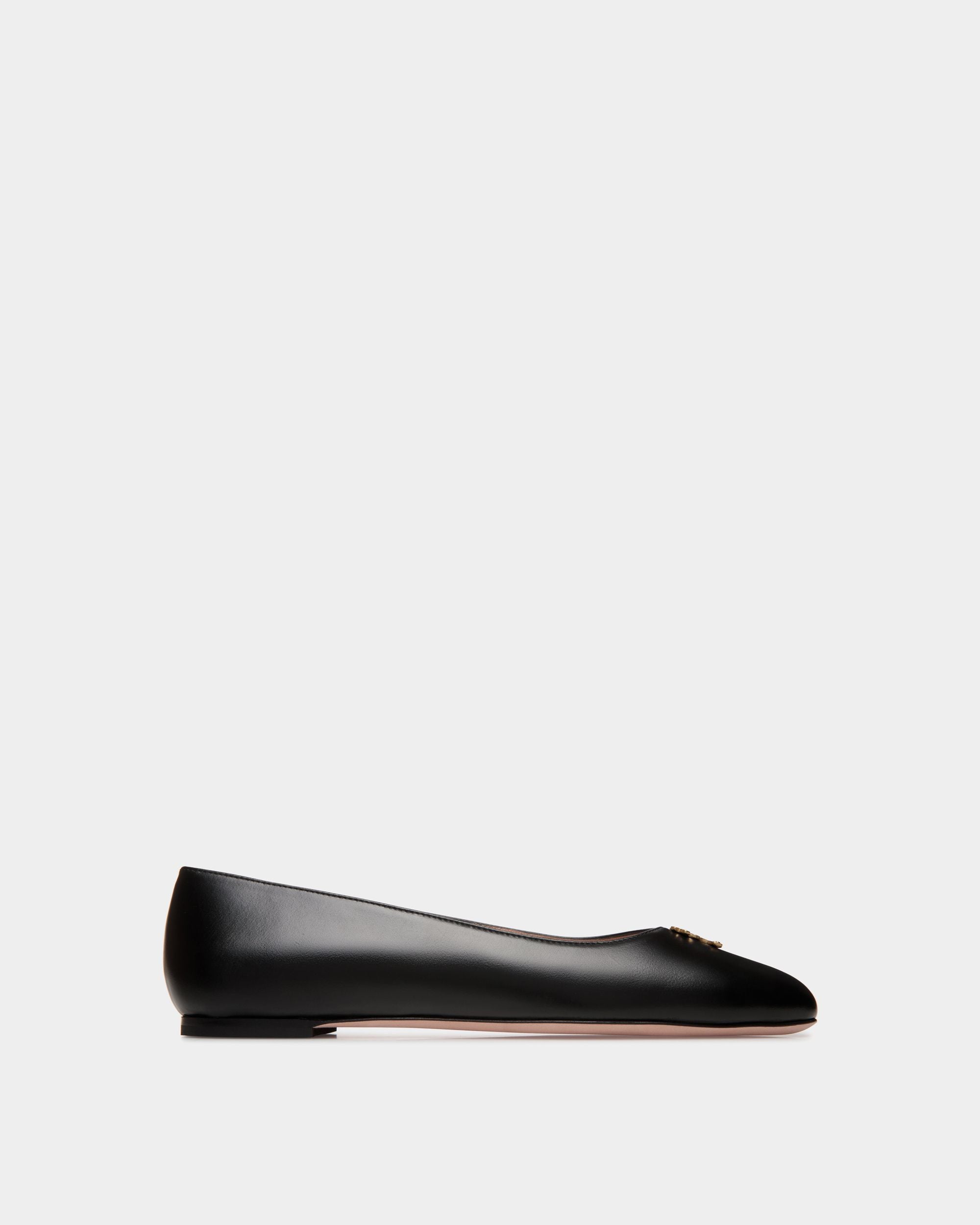 Ballyrina Flat In Black Leather - Women's - Bally - 01
