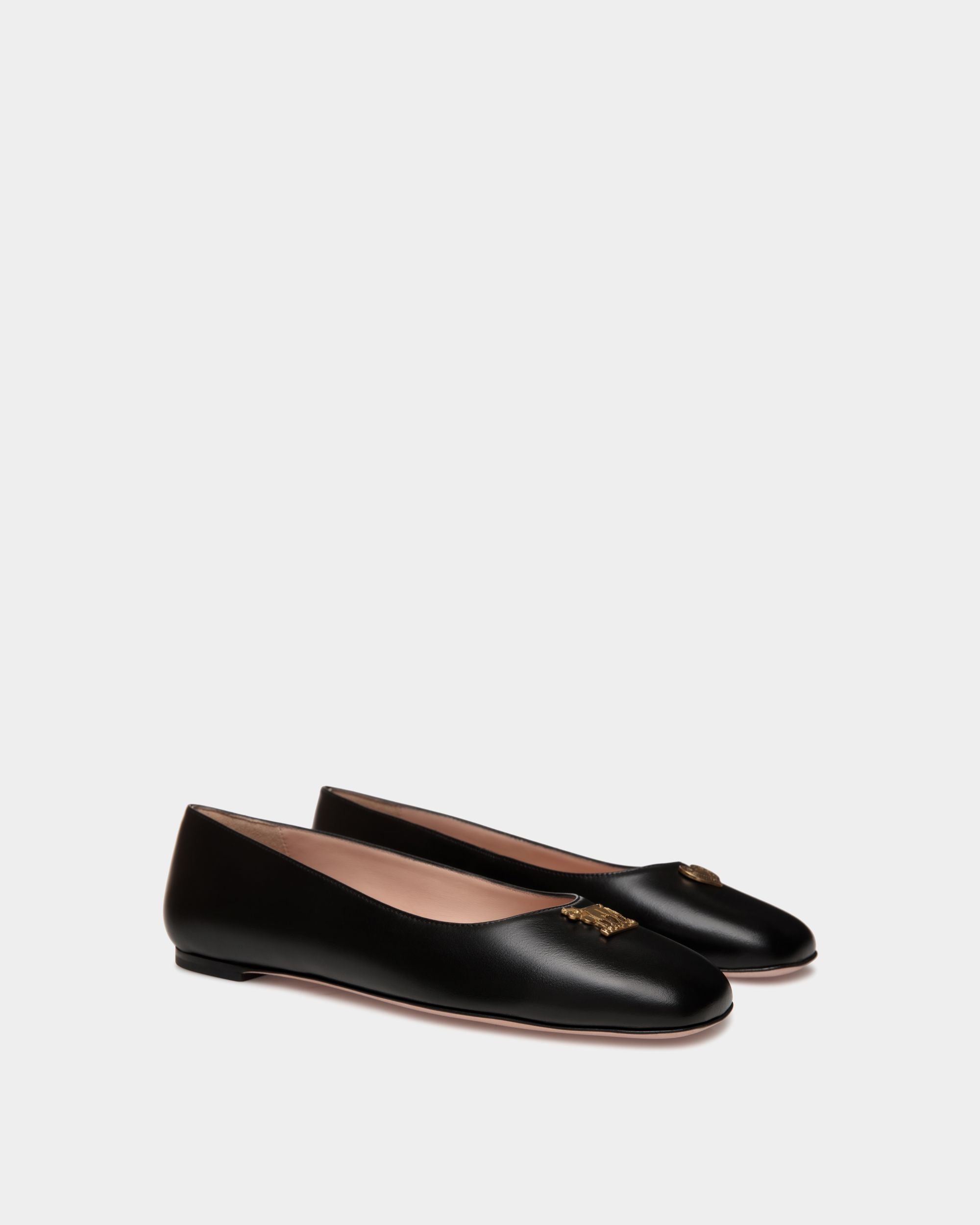 Ballyrina Flat In Black Leather - Women's - Bally - 02