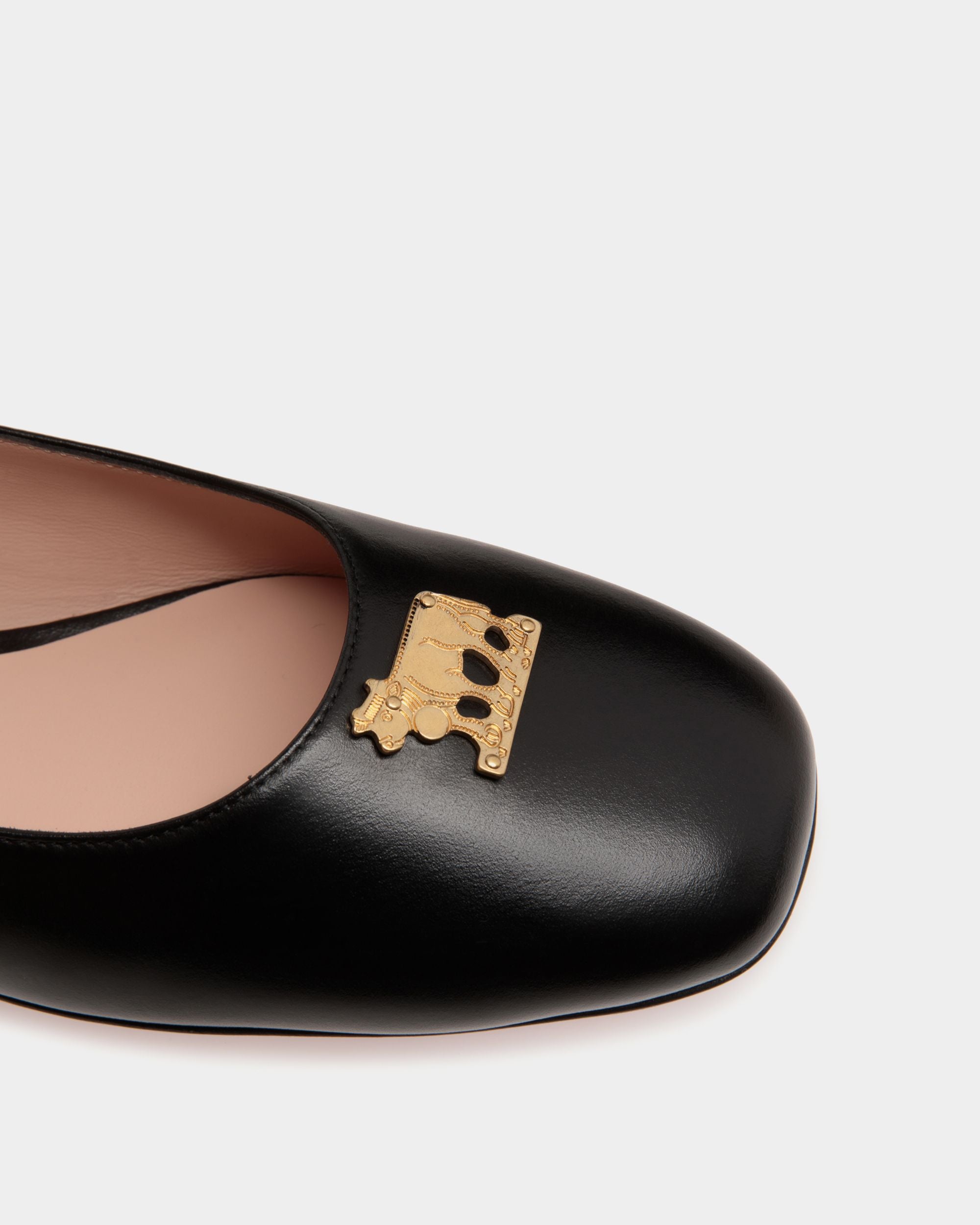 Ballyrina Flat In Black Leather - Women's - Bally - 05