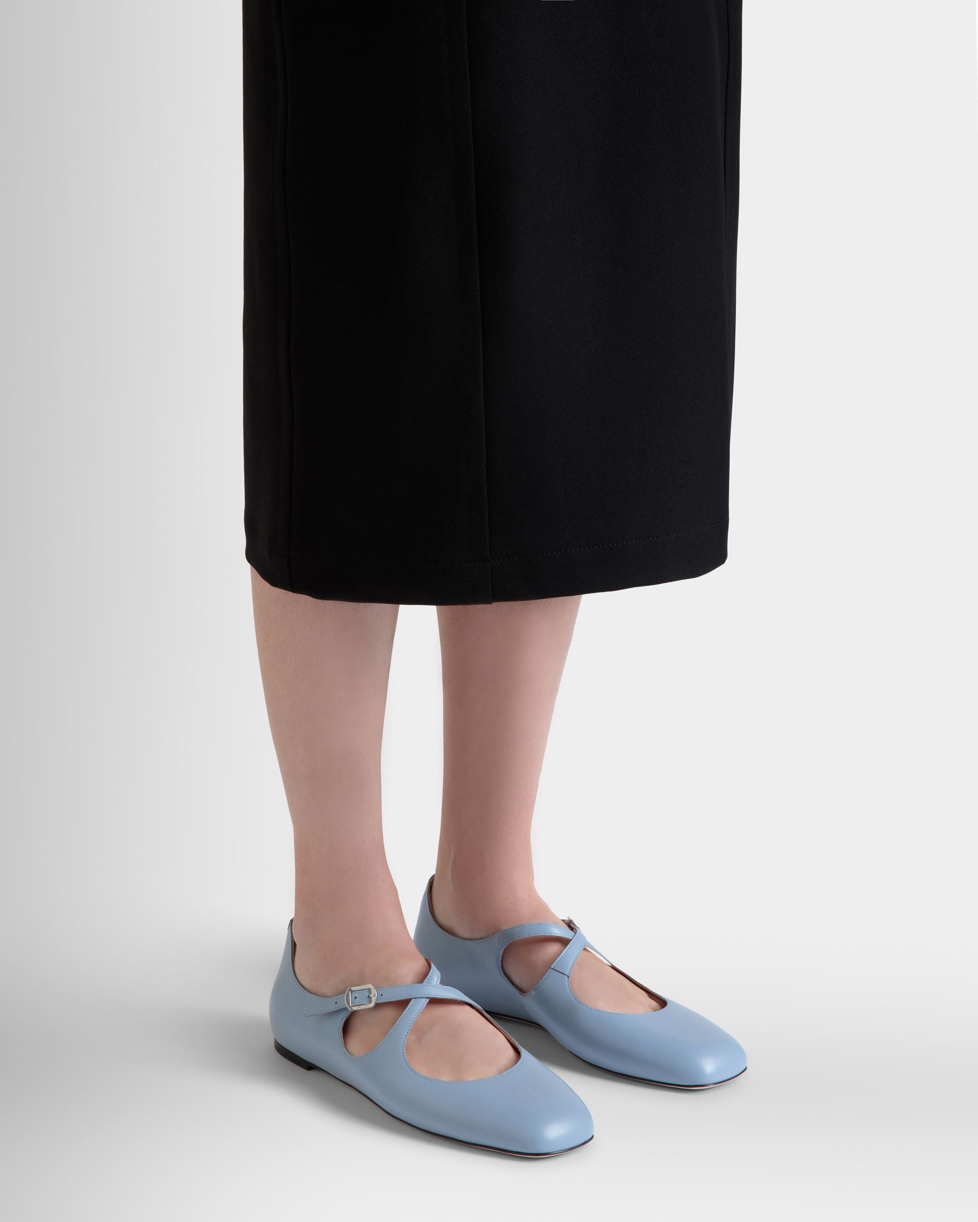 Ballyrina Ballerinas Aus Hellblauem Leder - Damen - Bally - 02