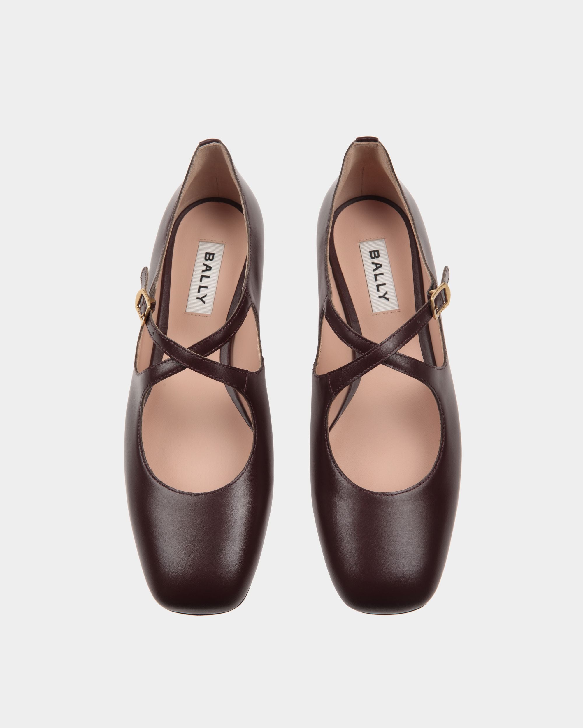 Ballyrina Flat in Deep Burgundy Leather - Women's - Bally - 05