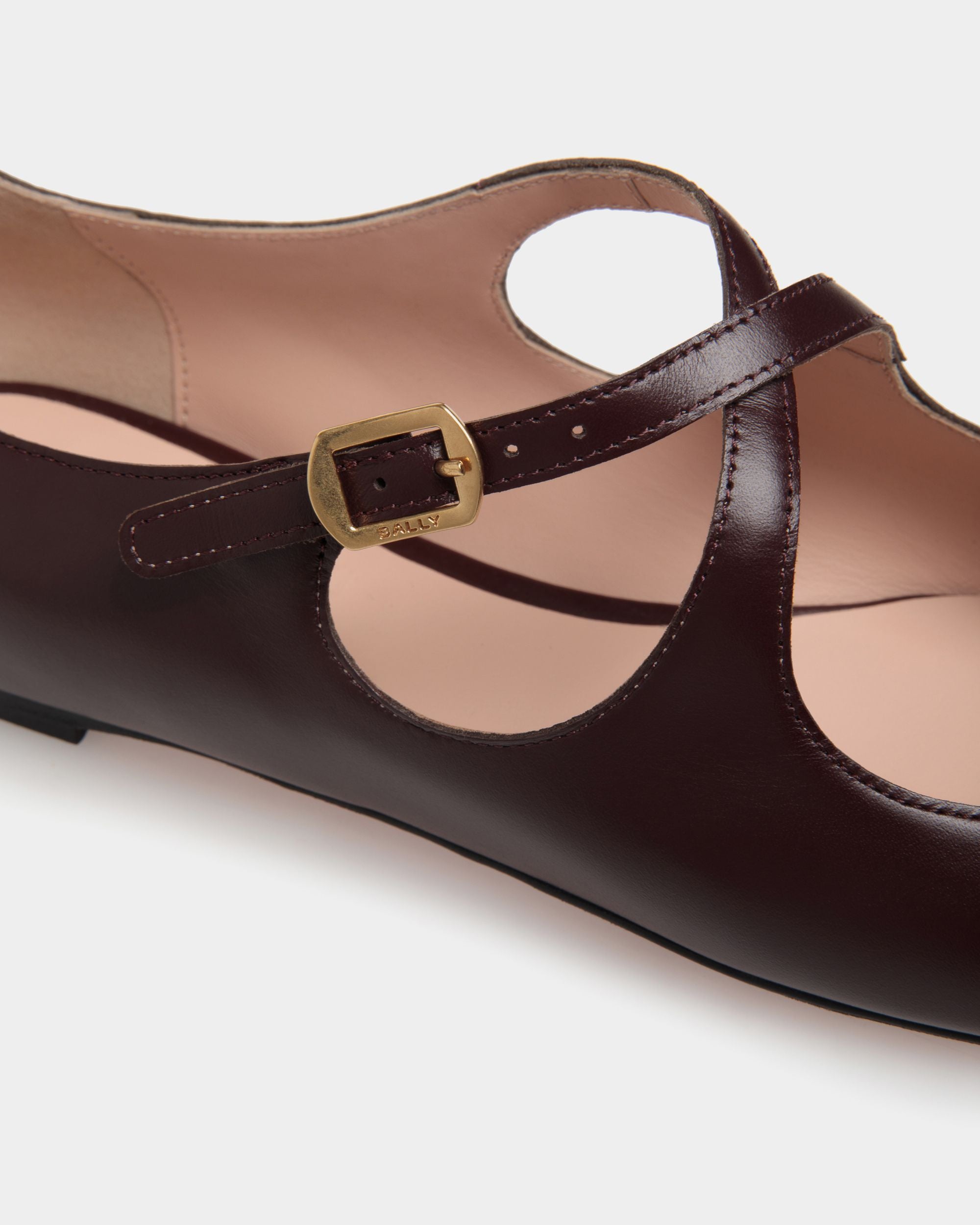 Ballyrina Flats Aus Leder In Dunklem Bordeaux - Damen - Bally - 06