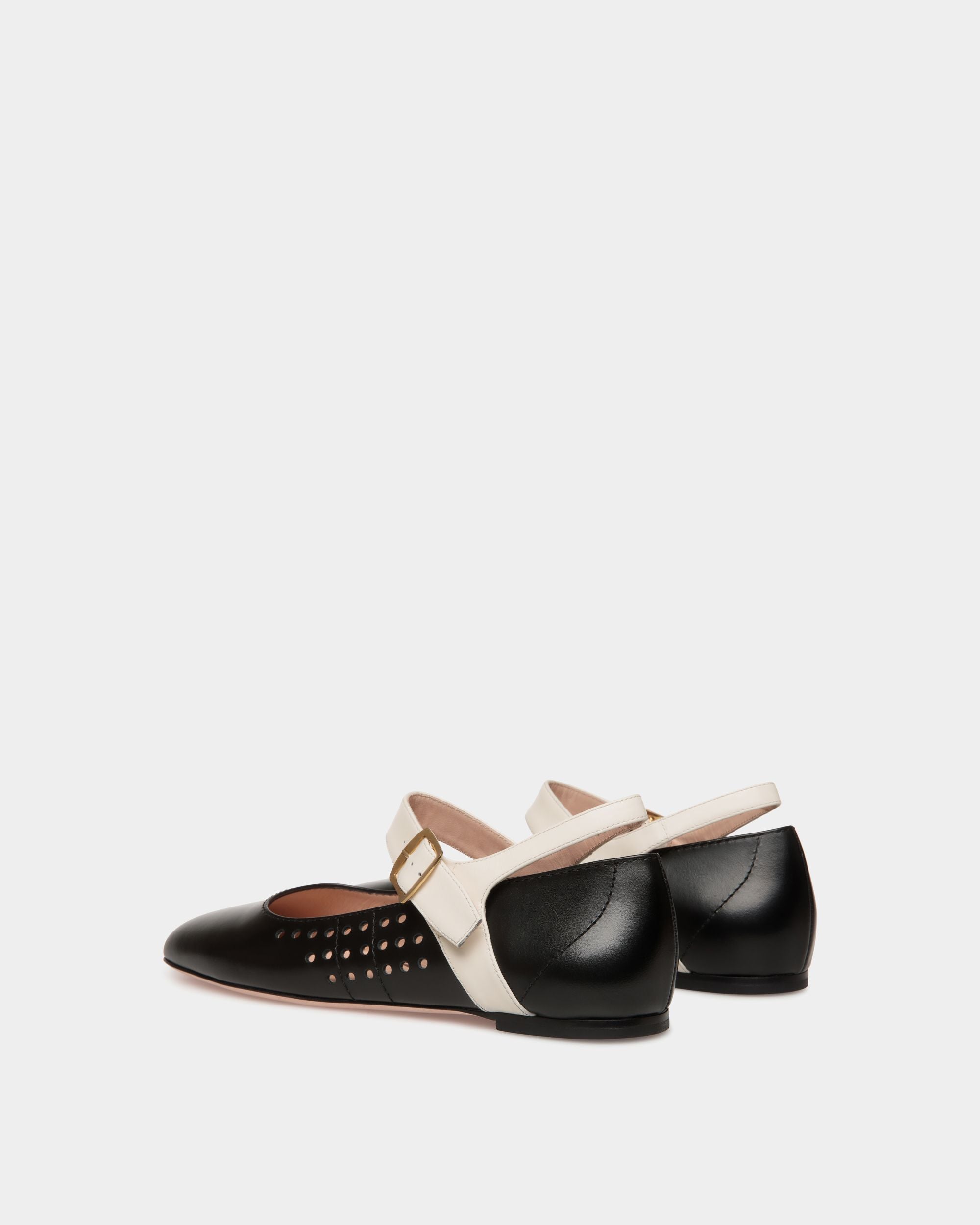 Ballyrina Ballerina Aus Leder In Schwarz Und Weiß - Damen - Bally - 04