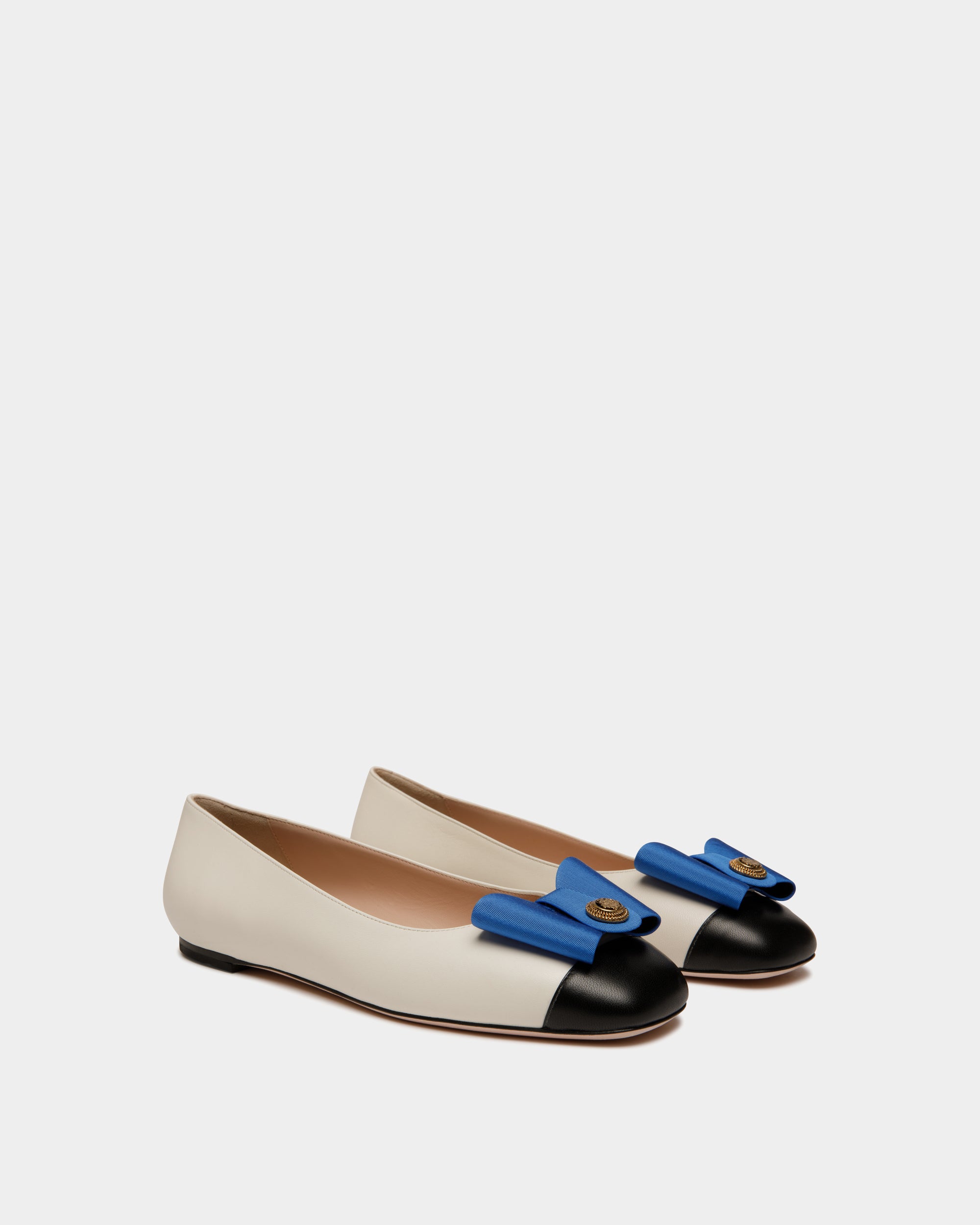 Ballerina B-Bow In Pelle Bianca E Nera - Donna - Bally - 03