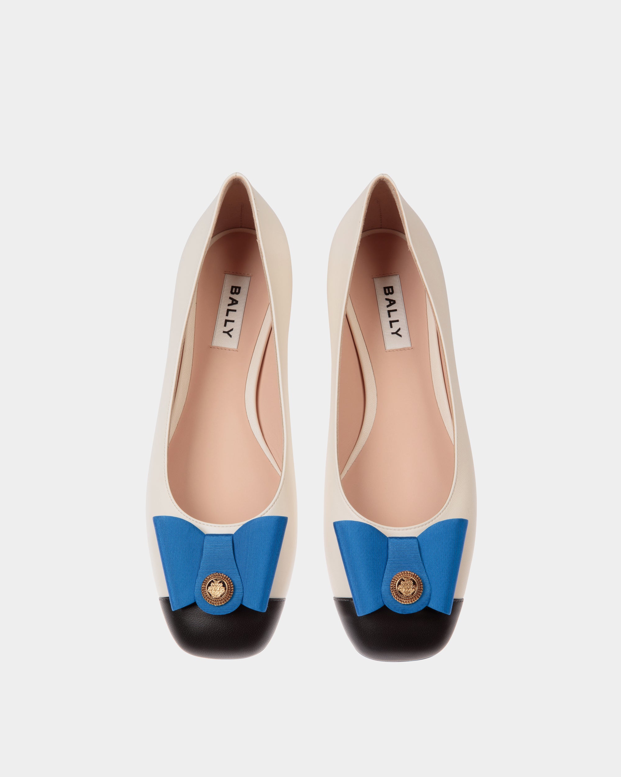 Ballerina B-Bow In Pelle Bianca E Nera - Donna - Bally - 05