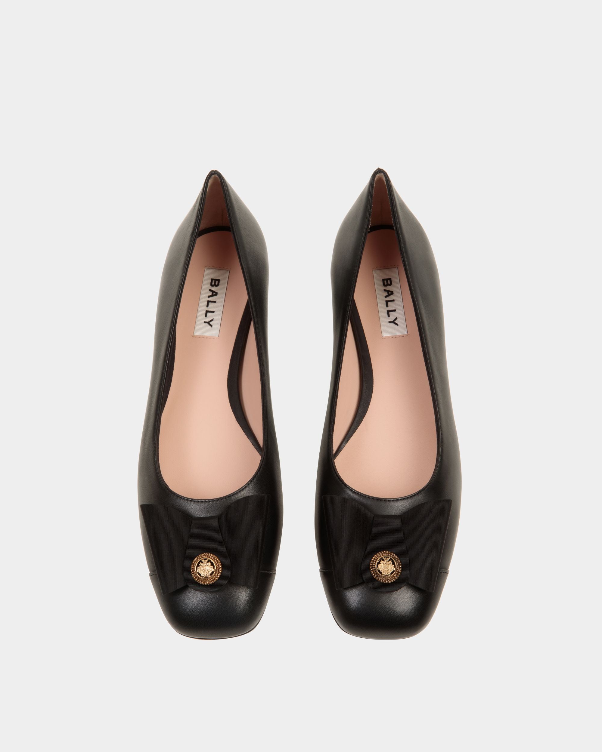 B-Bow Flat in Black Leather - Women's - Bally - 05