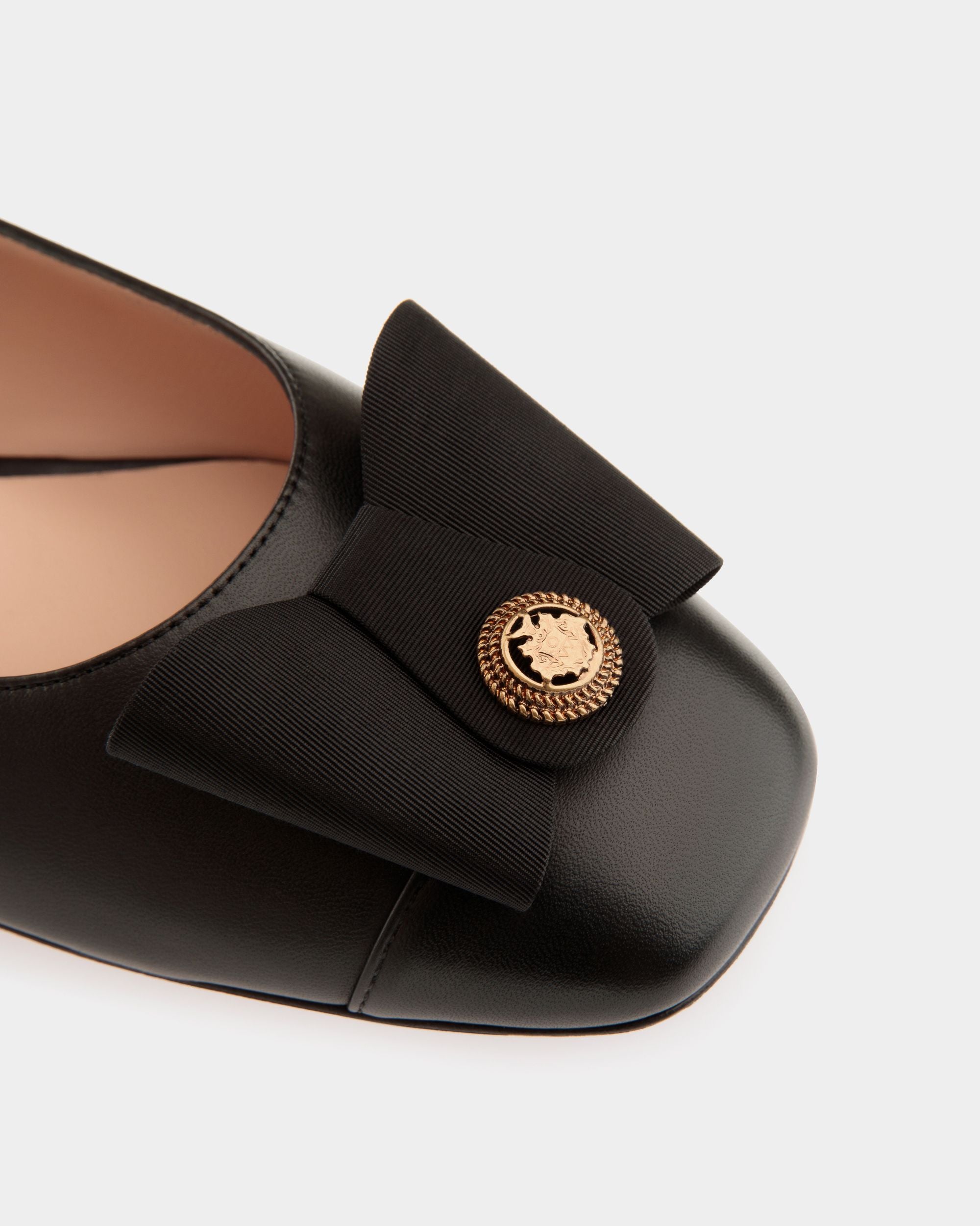 B-Bow Flat in Black Leather - Women's - Bally - 06