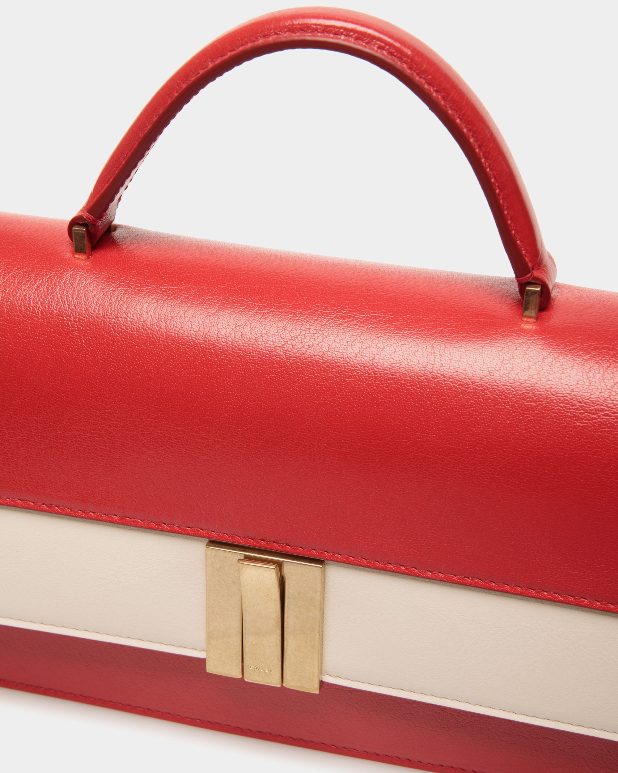 Sac À Anse Supérieure Ollam En Cuir Rouge Et Blanc - Femme - Bally - 06