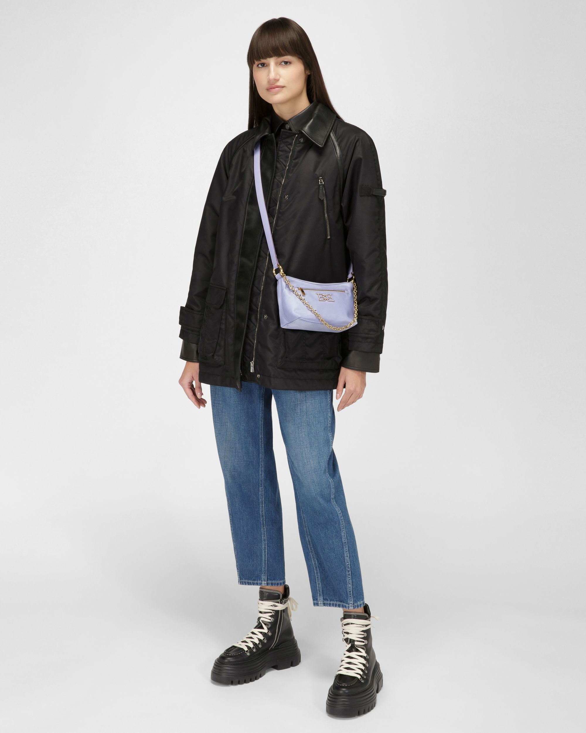 Eyfel Umhängetasche Aus Fliederfarbenem Nylon - Damen - Bally - 07