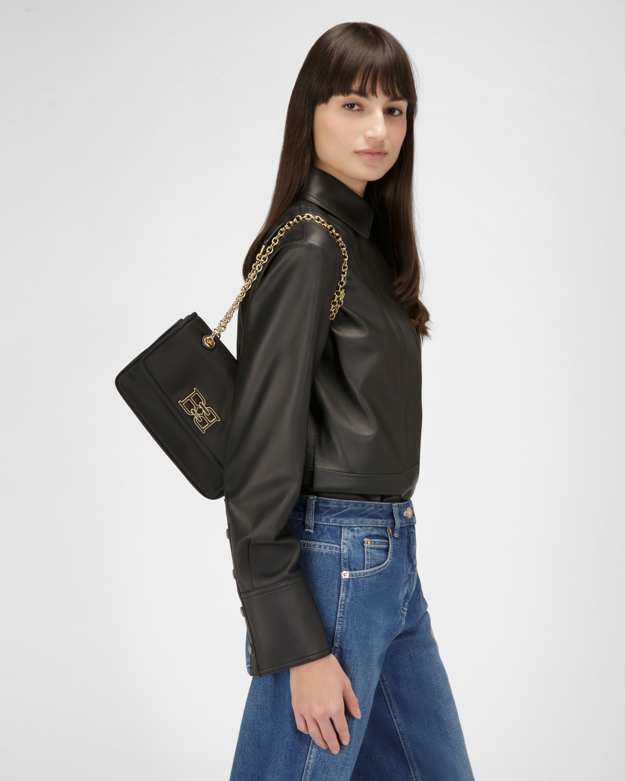 Ehrin Borsa A Tracolla In Nylon Nero - Donna - Bally - 02