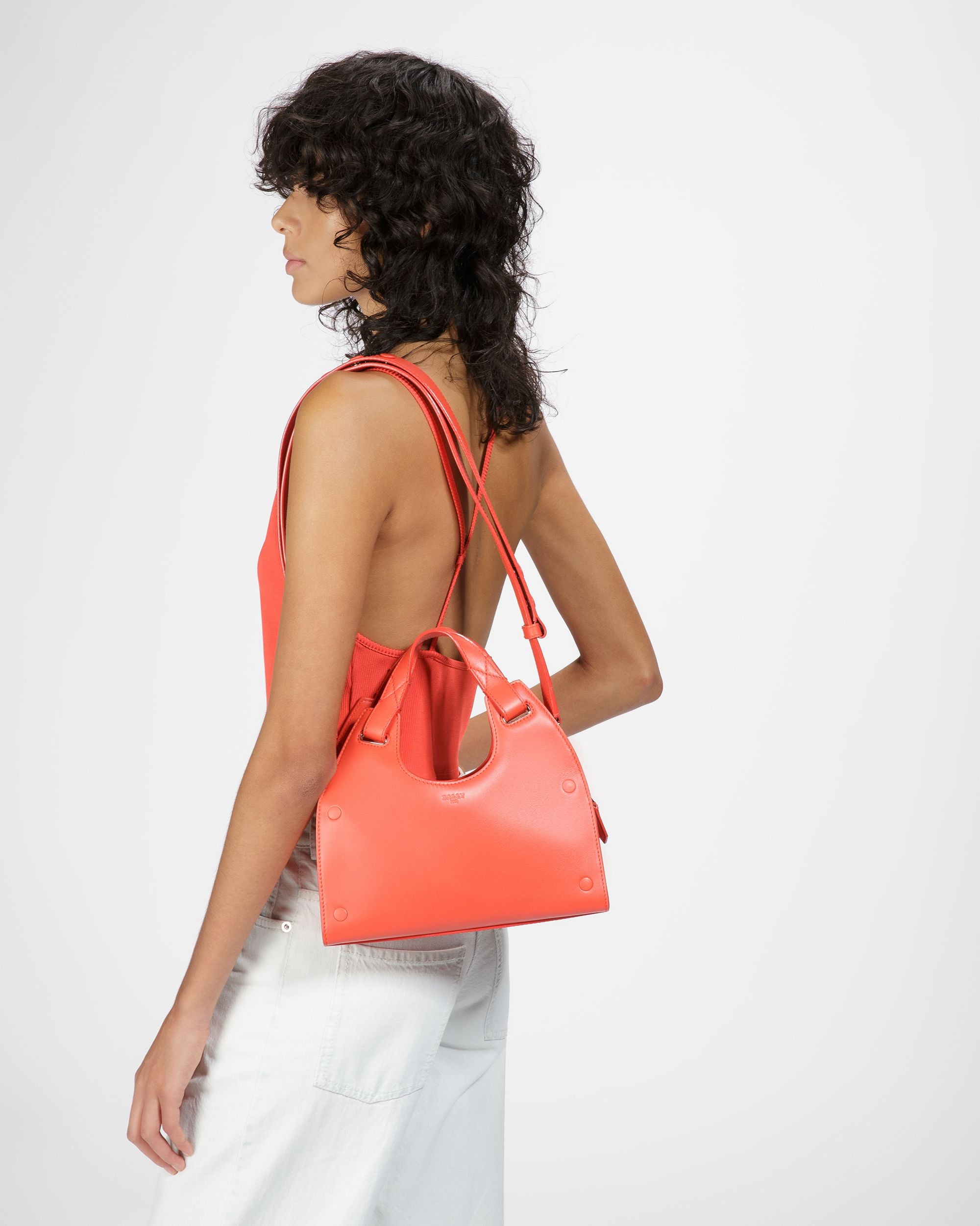 Ahres S Umhängetasche Aus Leder In Orange - Damen - Bally - 02