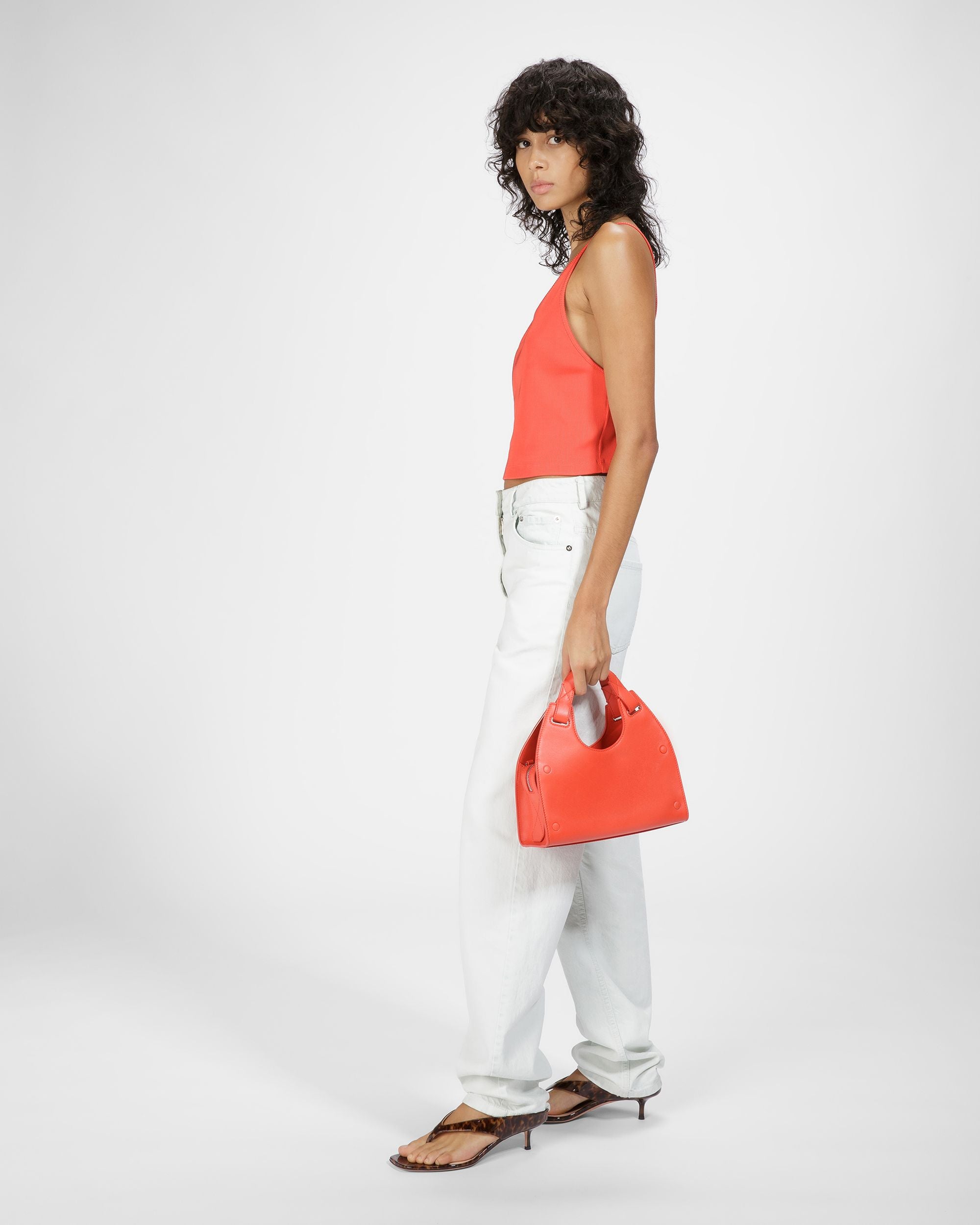 Ahres S Umhängetasche Aus Leder In Orange - Damen - Bally - 05