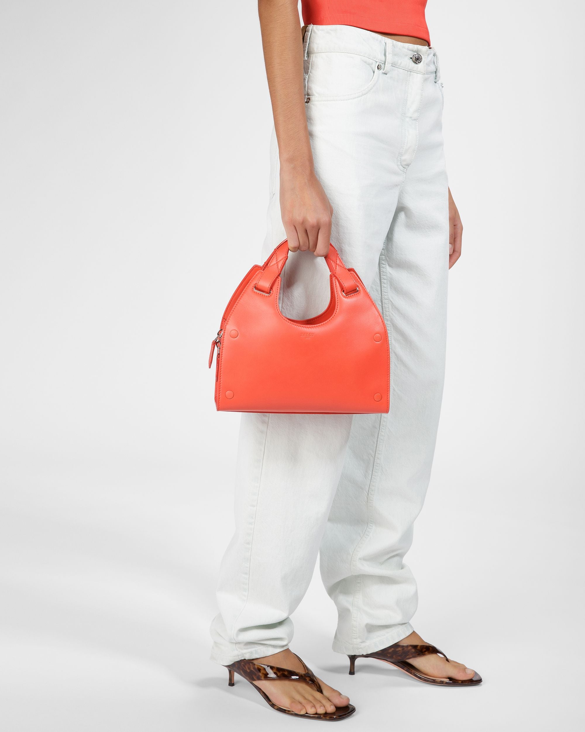 Ahres S Umhängetasche Aus Leder In Orange - Damen - Bally - 07