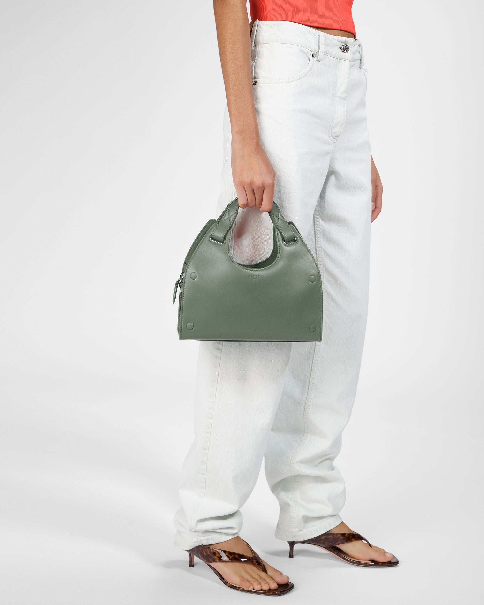 Ahres Klein Schultertasche Aus Leder In Salbei - Damen - Bally - 03