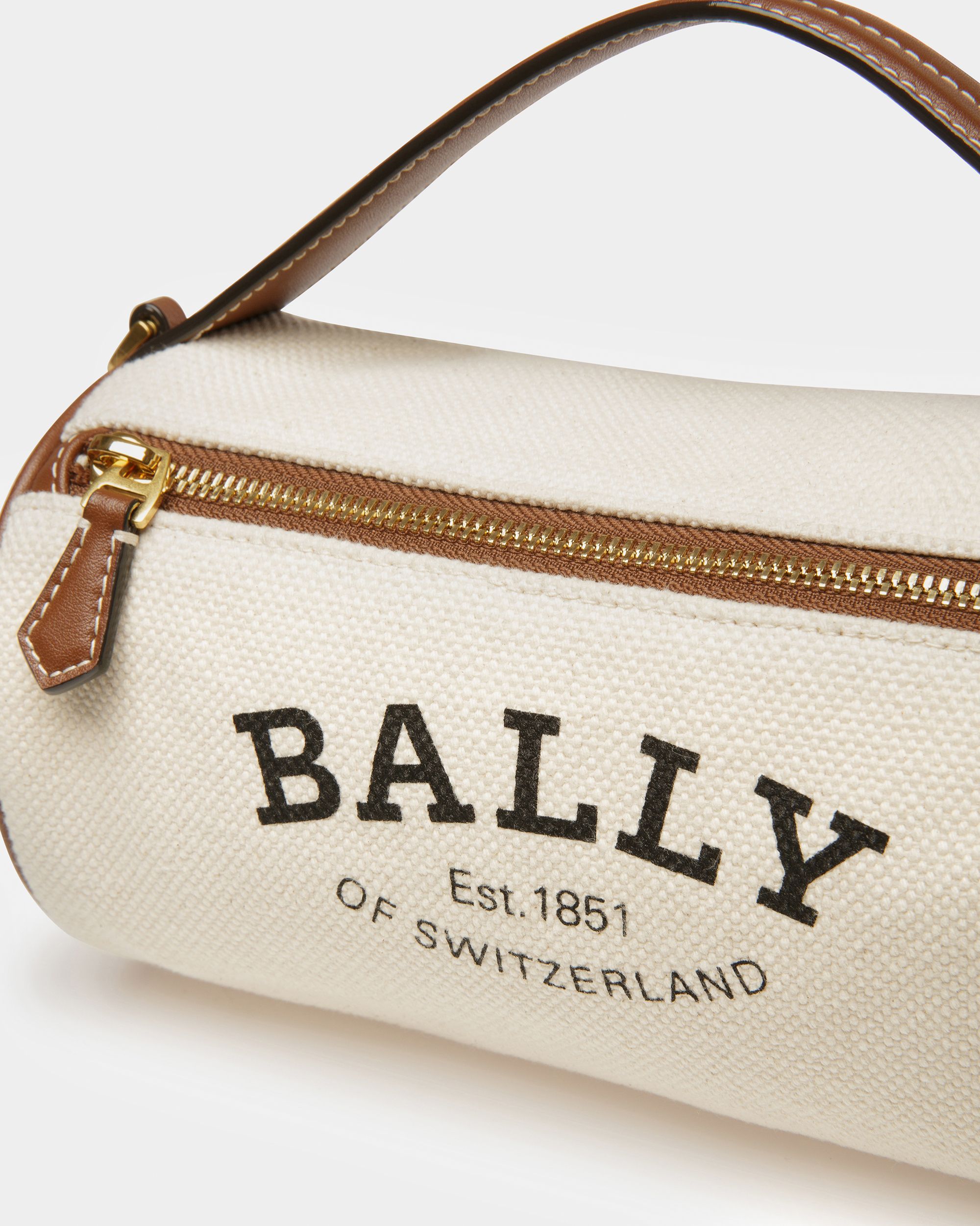 Calyn Sac À Bandoulière En Tissu Couleur Naturelle - Femme - Bally - 05
