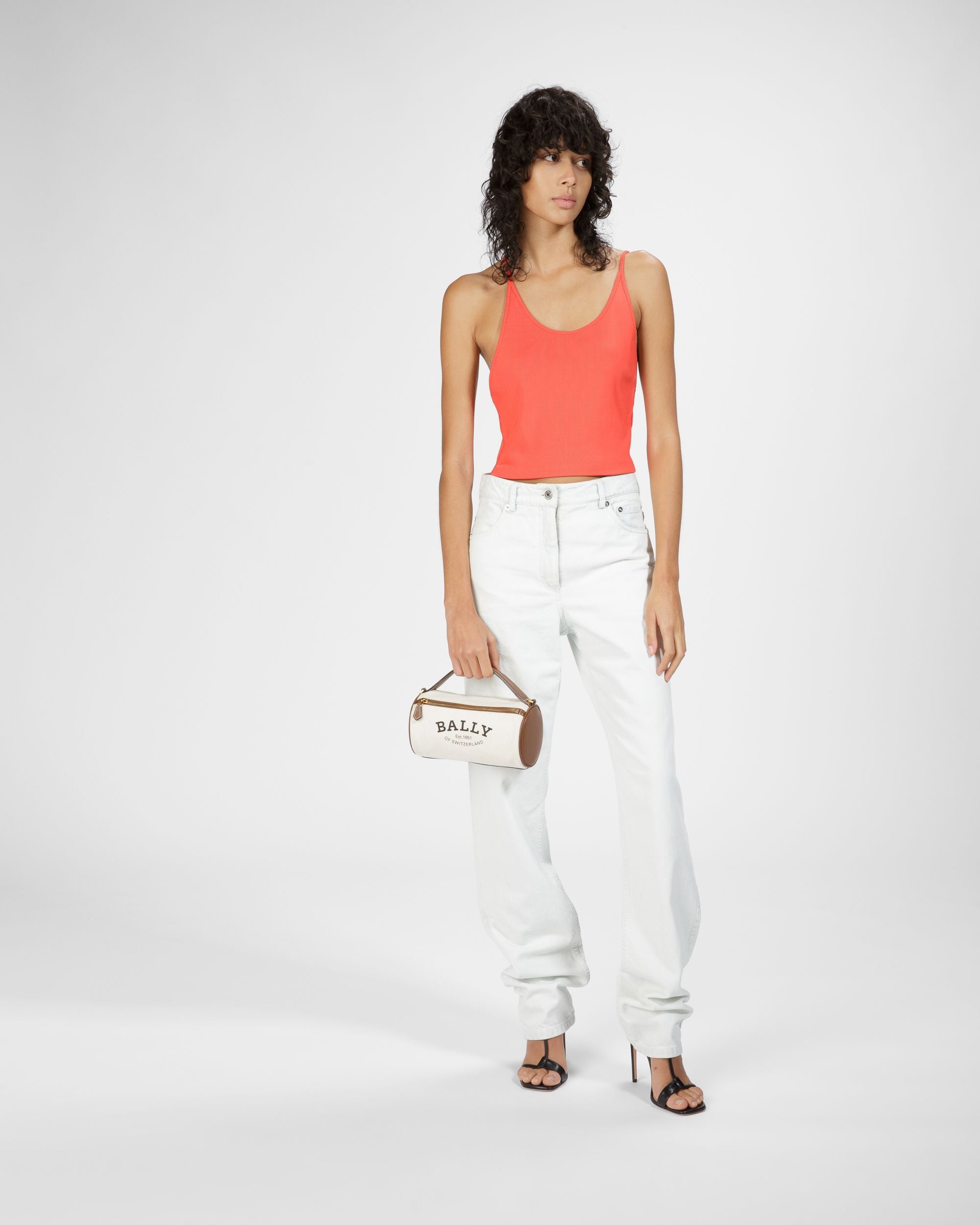 Calyn Sac À Bandoulière En Tissu Couleur Naturelle - Femme - Bally - 09