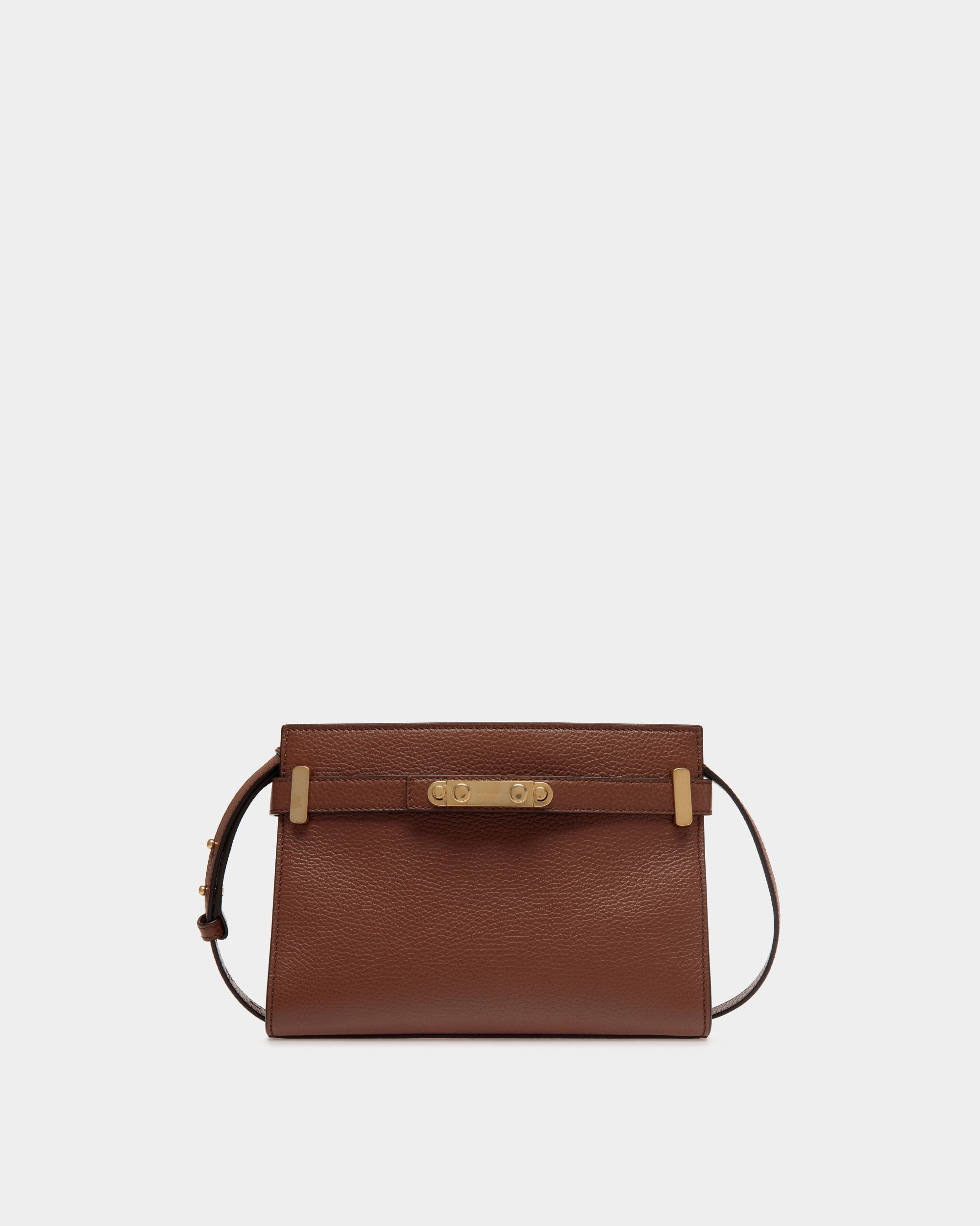 Borsa A Tracolla Carriage In Pelle Zigrinata Marrone - Donna - Bally - 01