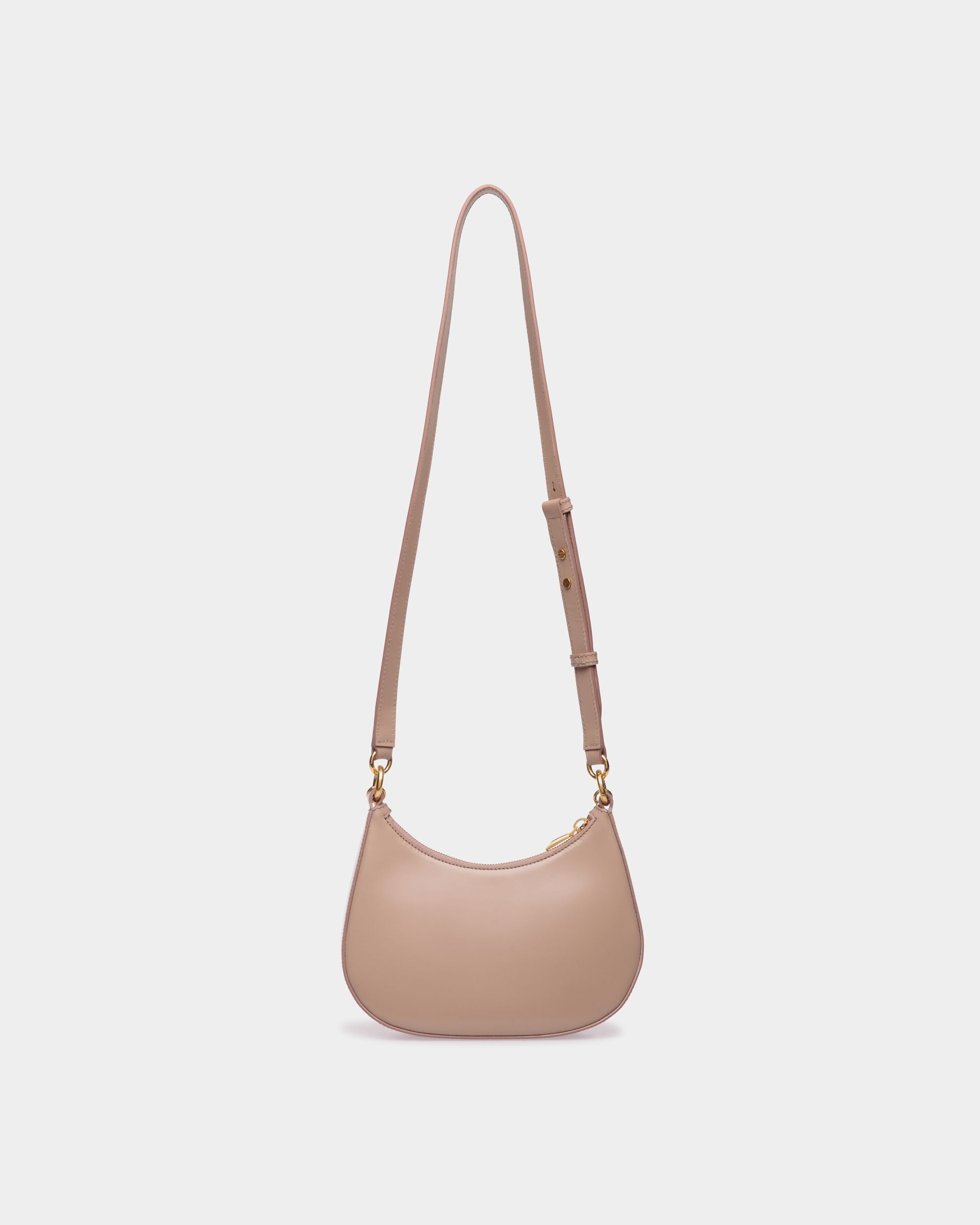 Emblem Mini Crossbody Bag In Light Beige Brushed Leather - Women's - Bally - 02