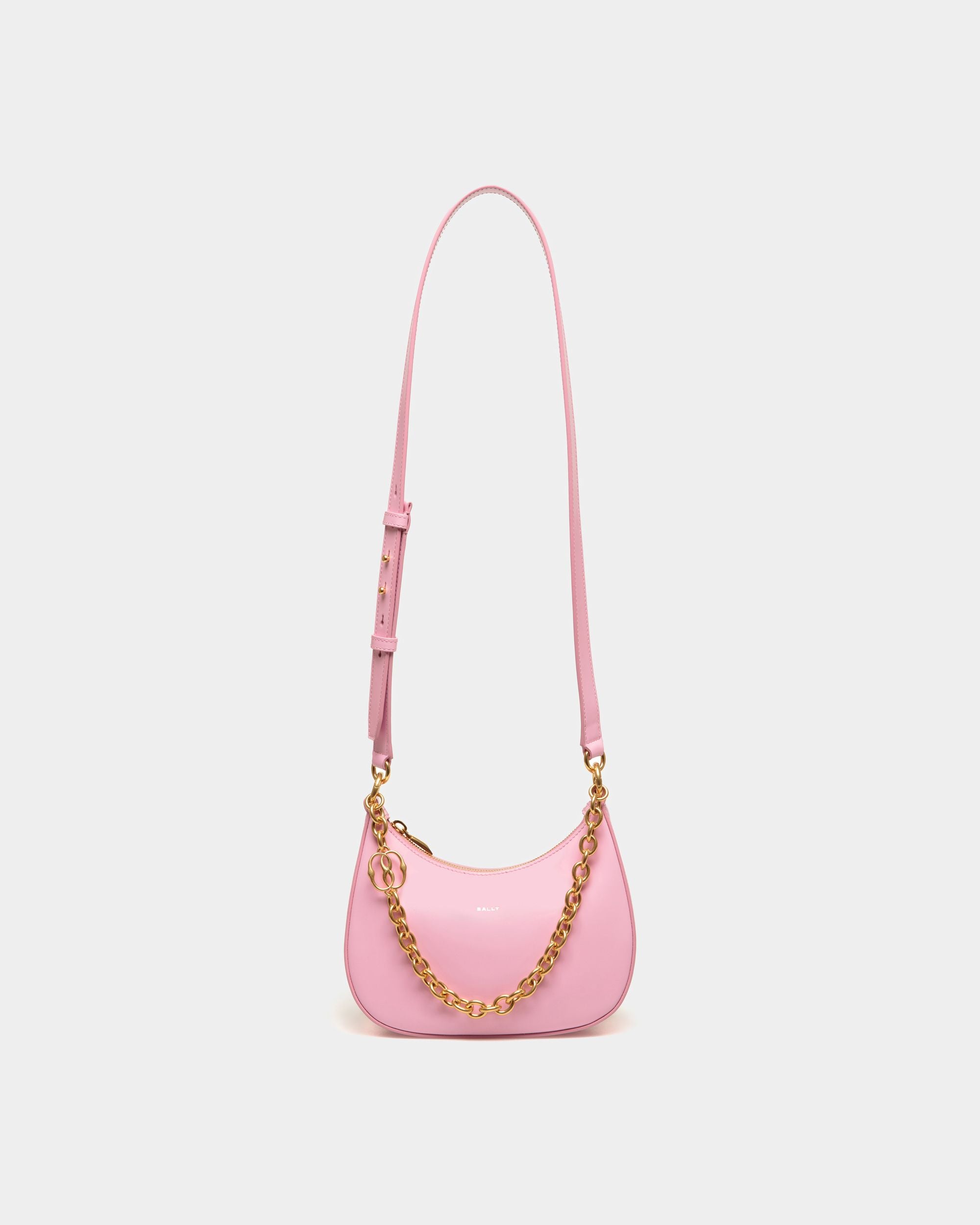 Borsa A Tracolla Mini Emblem In Pelle Spazzolata Rosa - Donna - Bally - 01