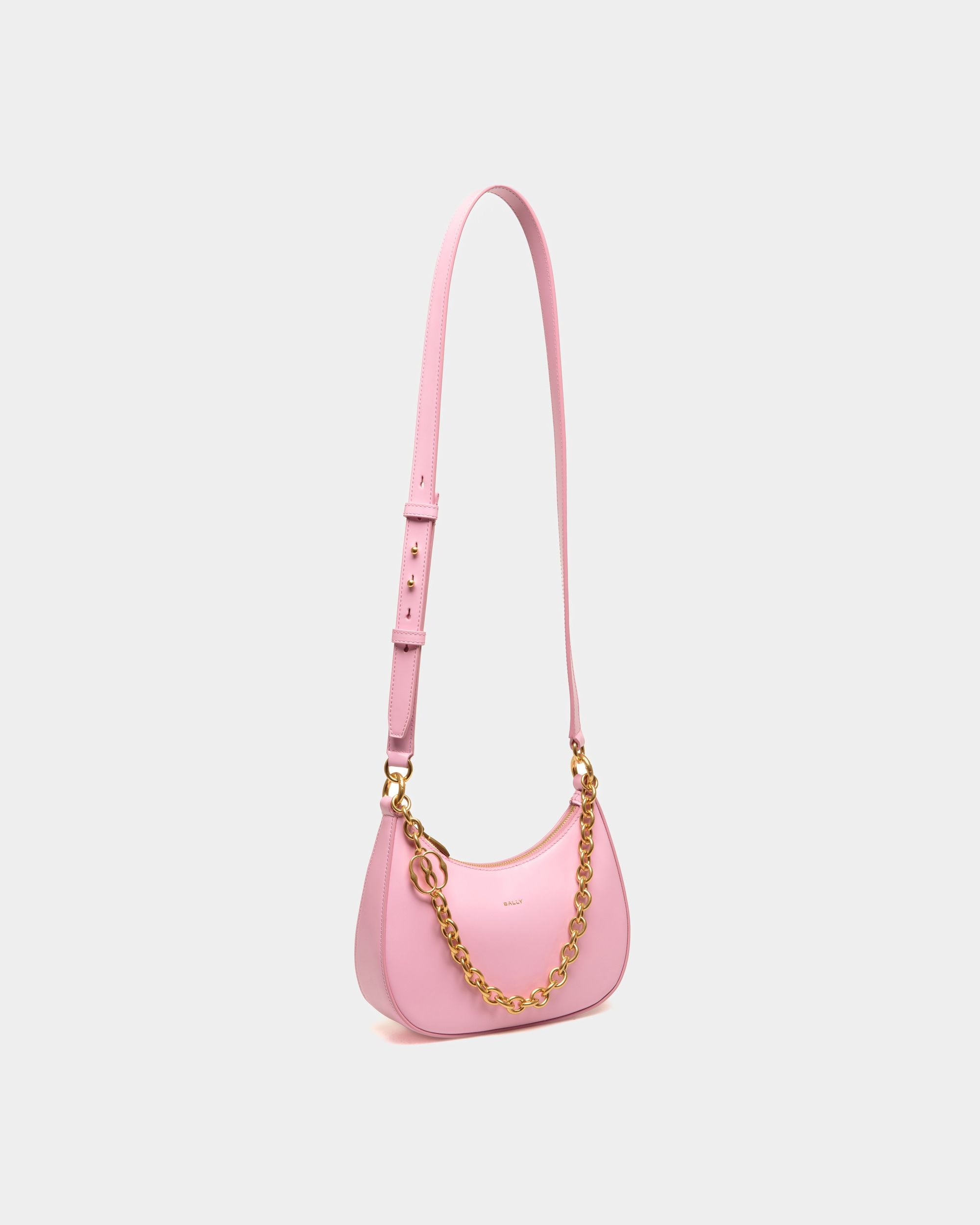 Borsa A Tracolla Mini Emblem In Pelle Spazzolata Rosa - Donna - Bally - 03