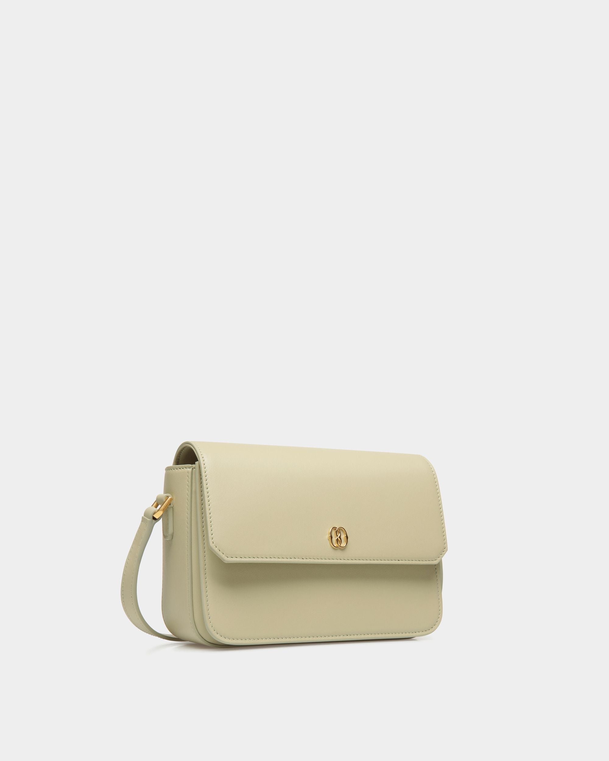 Petit Sac À Bandoulière Emblem En Cuir Light Green - Femme - Bally - 04