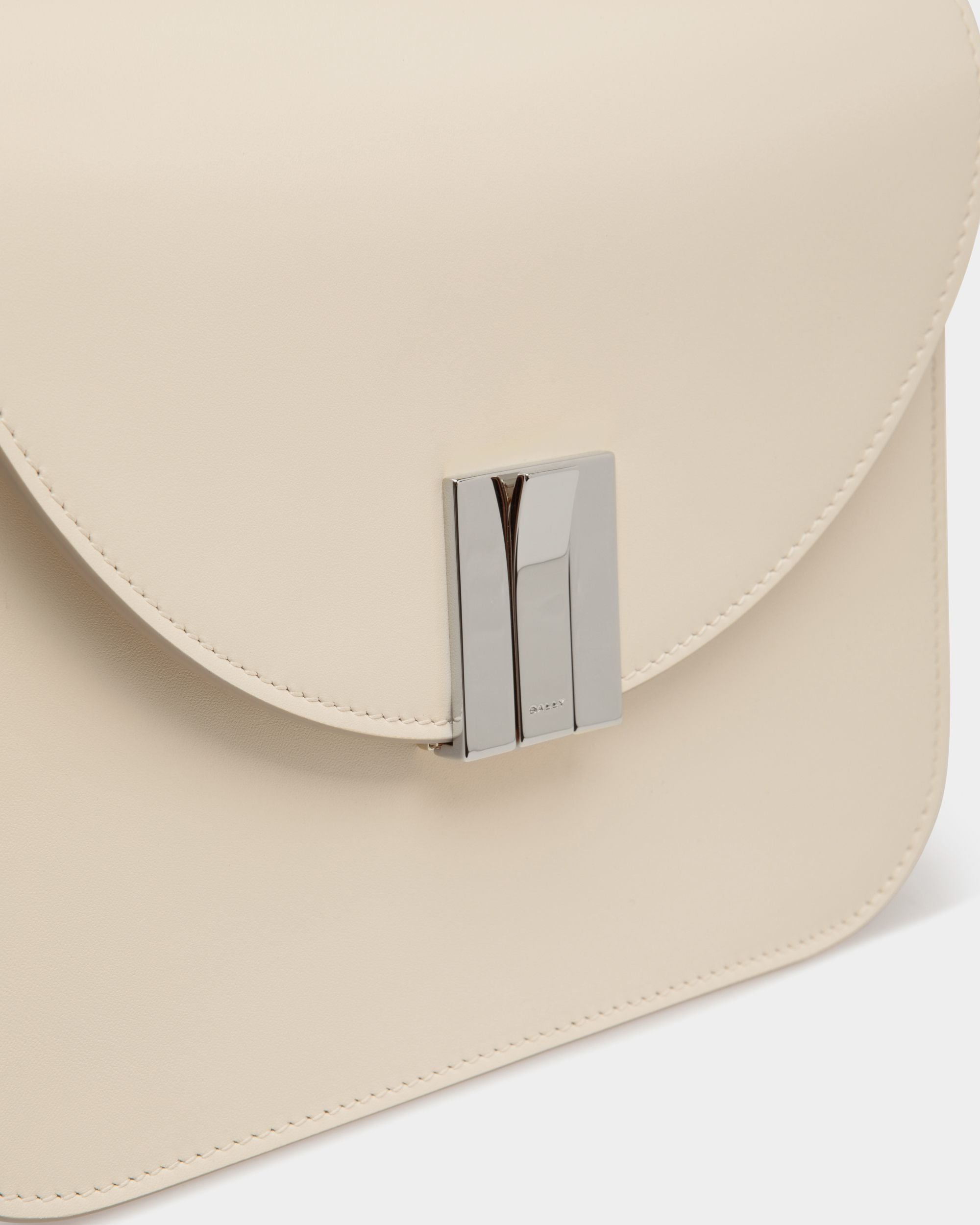 Ollam Crossbody Bag in White Leather - Women's - Bally - 06