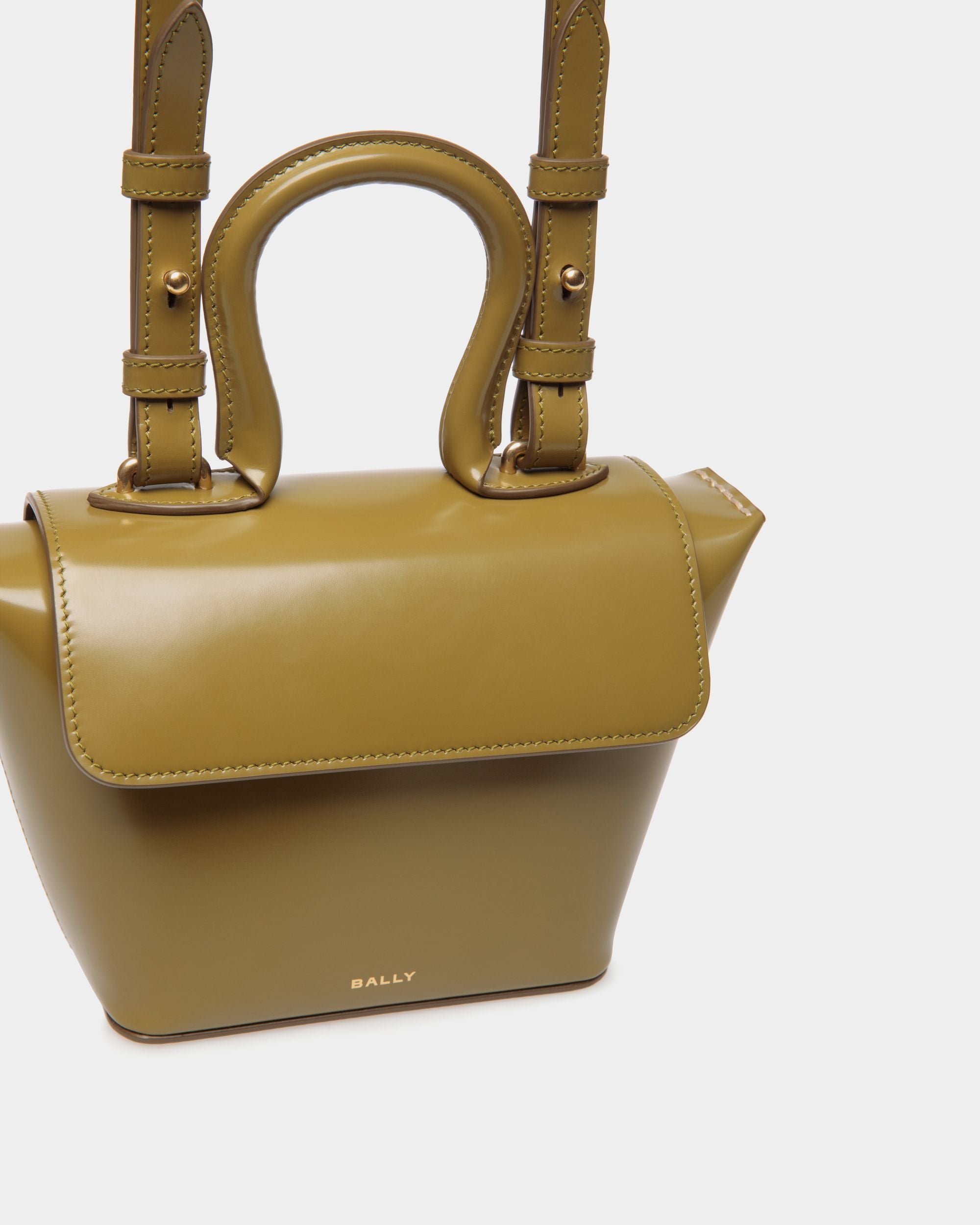 Belle Minibag In Olive Green Brushed Leather - Women's - Bally - 06