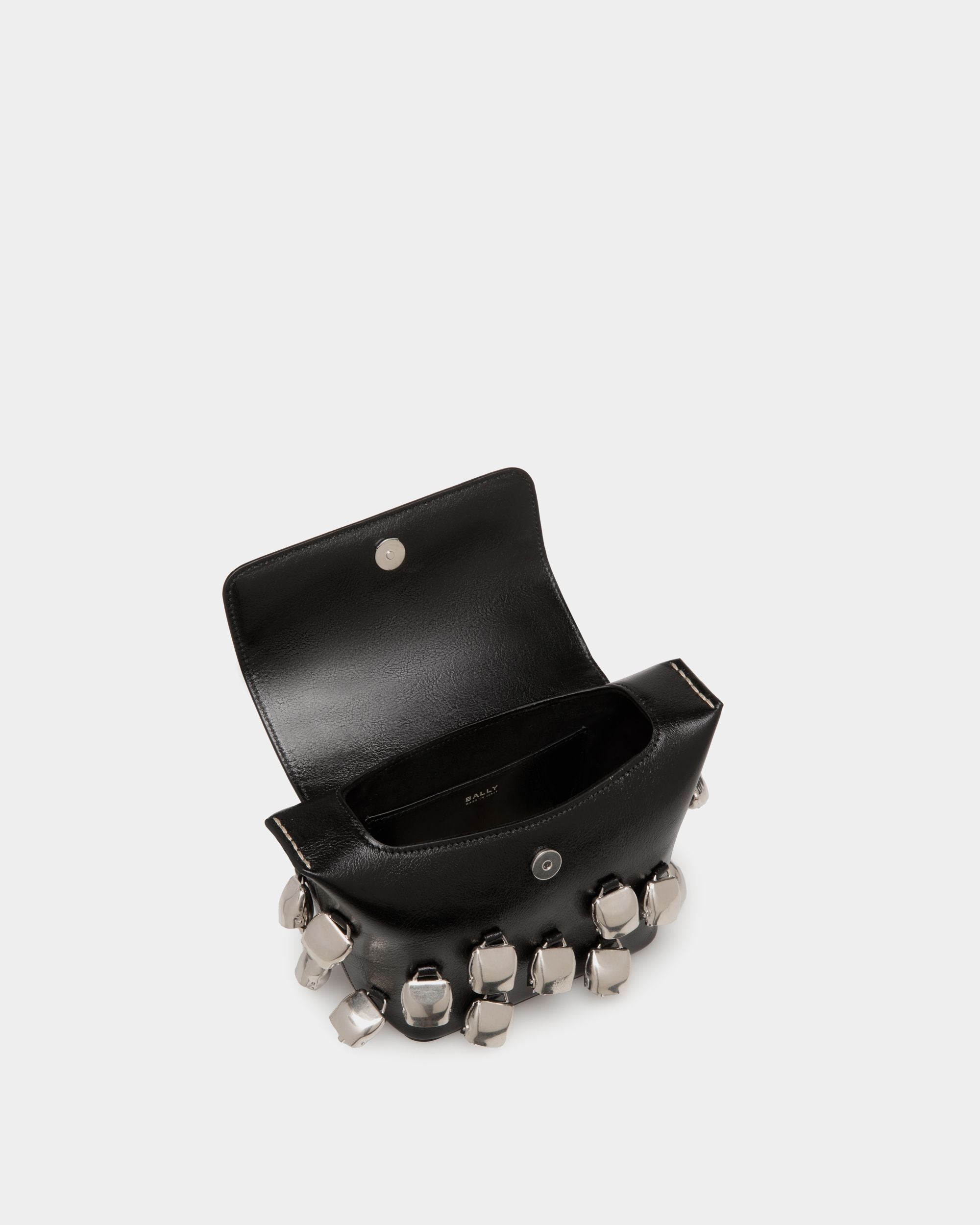 Belle Minibag In Black Leather with Bells - Donna - Bally - 05
