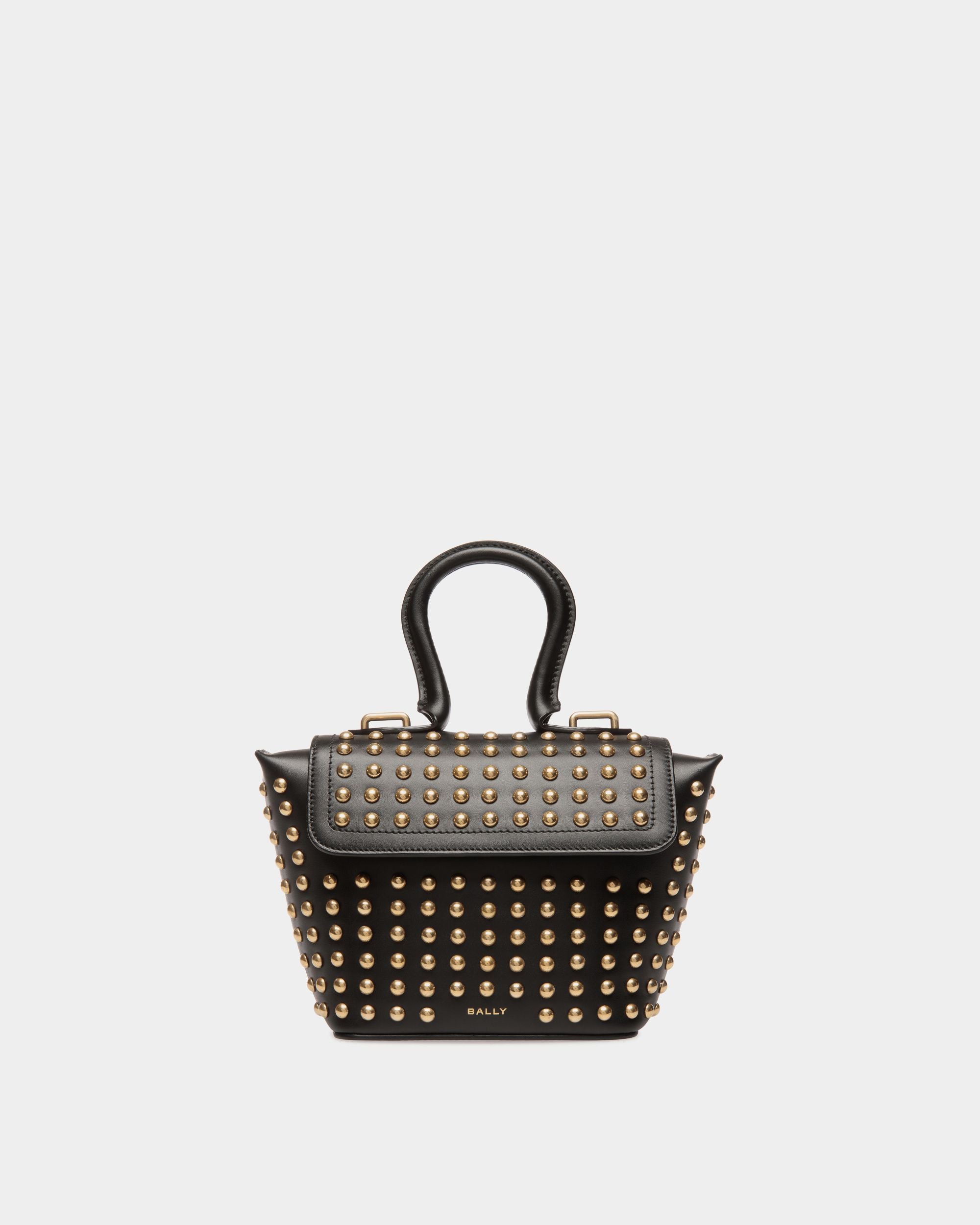 Belle Minitasche Aus Schwarzem Leder Mit Nieten - Damen - Bally - 01