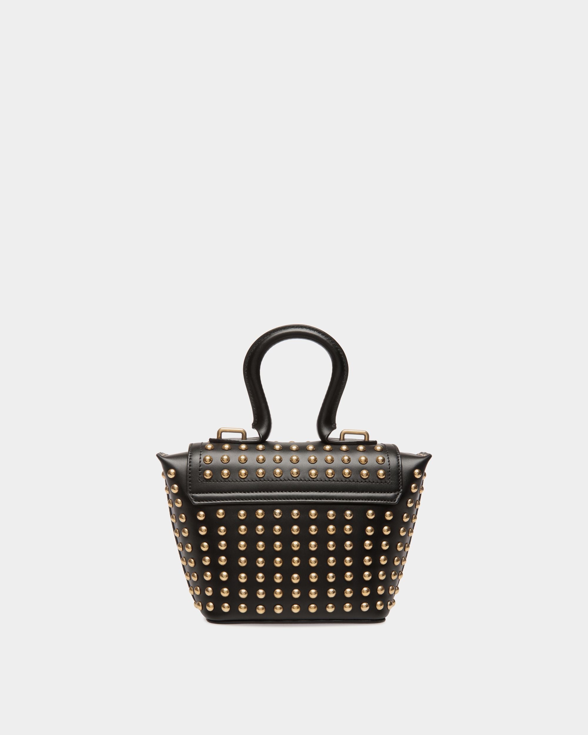 Borsa Mini Belle In Pelle Nera Con Borchie - Donna - Bally - 03