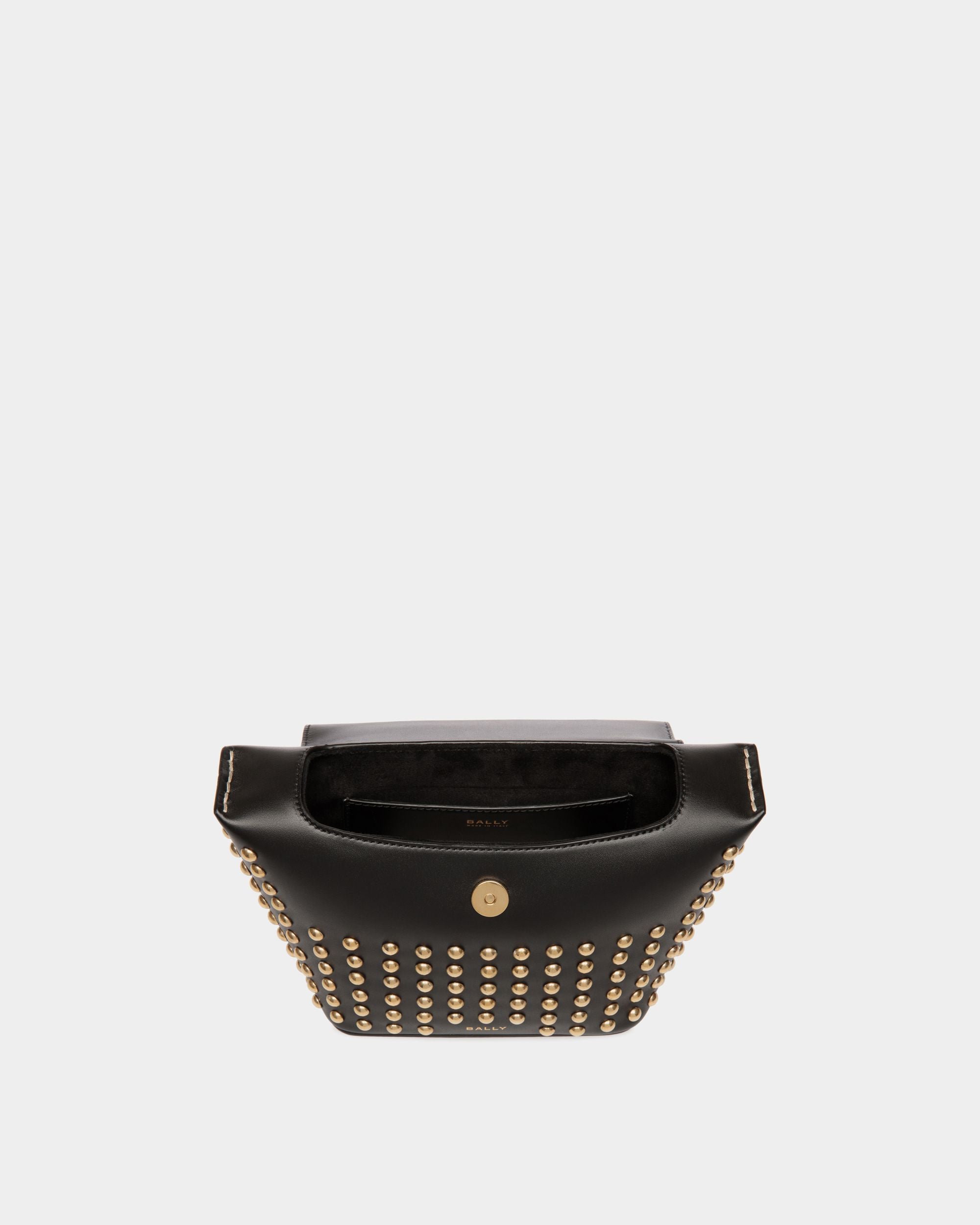 Borsa Mini Belle In Pelle Nera Con Borchie - Donna - Bally - 05