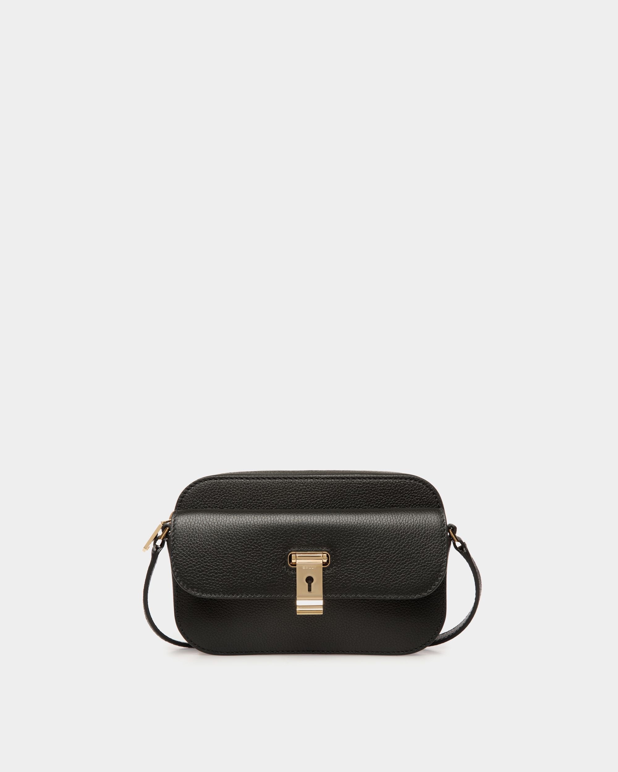Borsa A Tracolla Piccola Lock Me In Pelle Granata Nera - Donna - Bally - 01