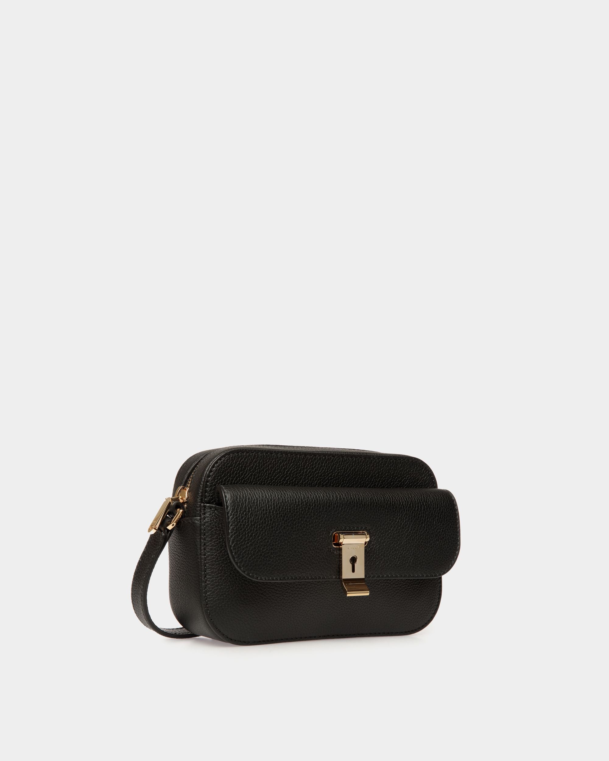 Borsa A Tracolla Piccola Lock Me In Pelle Granata Nera - Donna - Bally - 04