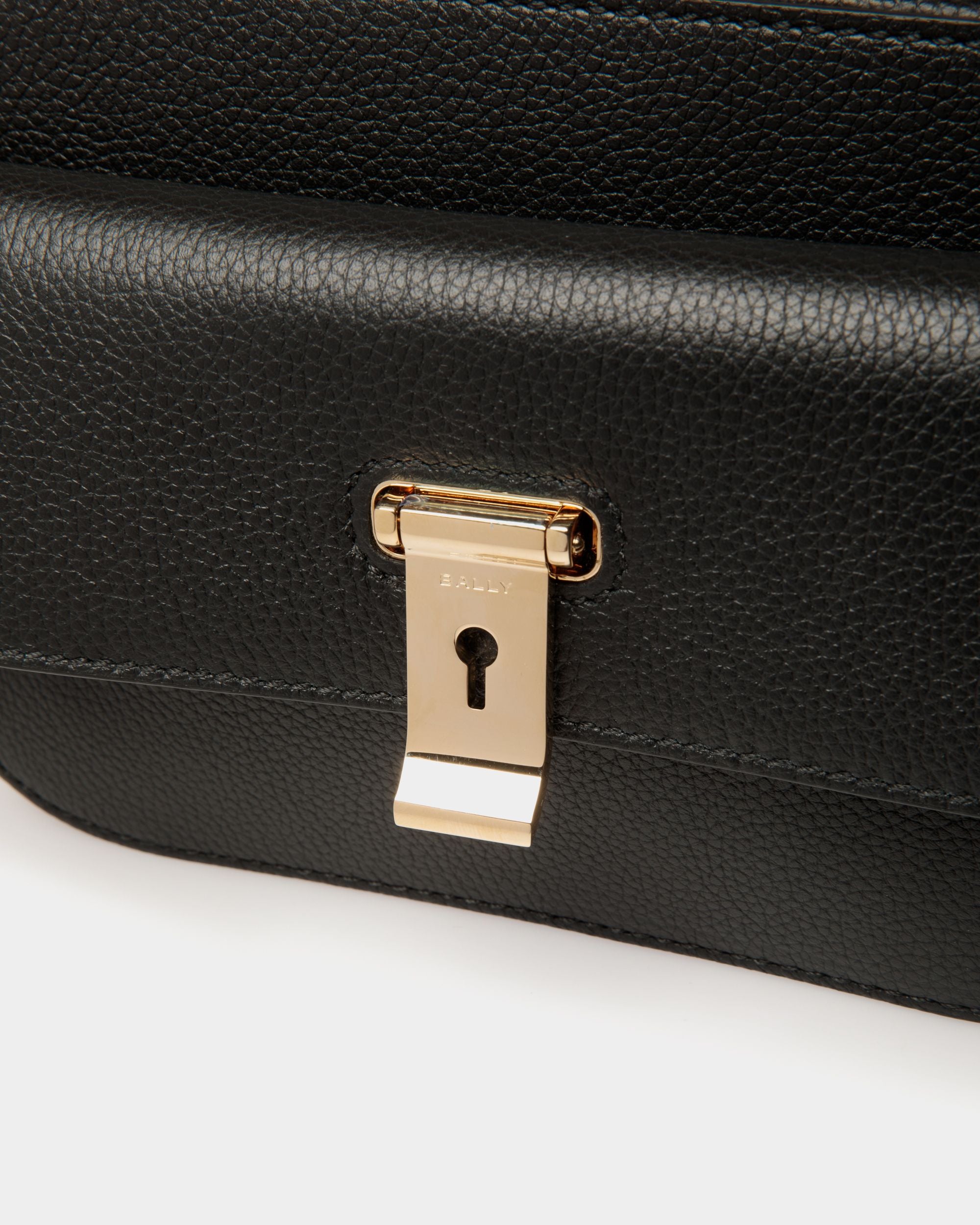 Borsa A Tracolla Piccola Lock Me In Pelle Granata Nera - Donna - Bally - 06