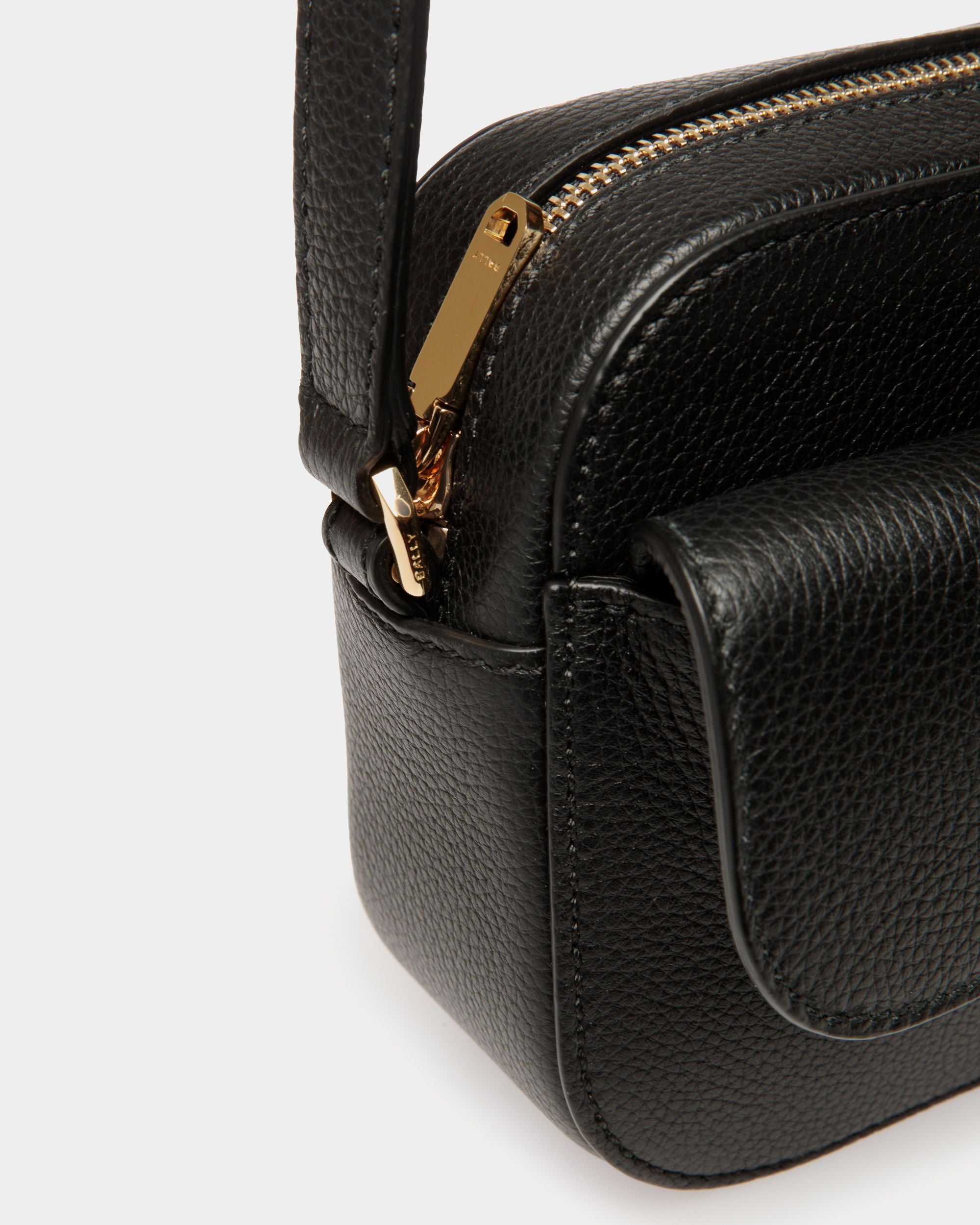 Borsa A Tracolla Piccola Lock Me In Pelle Granata Nera - Donna - Bally - 07