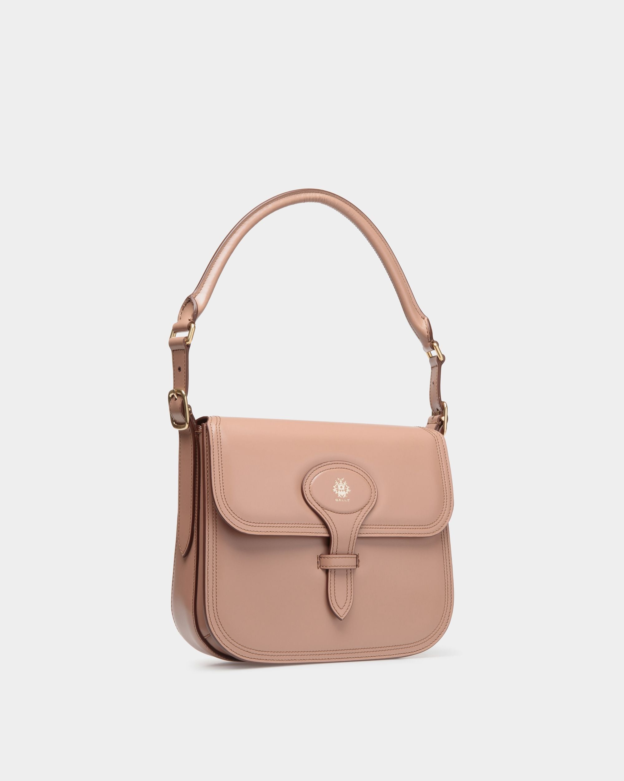 Borsa A Tracolla Beckett In Pelle Spazzolata Praline Beige - Donna - Bally - 04