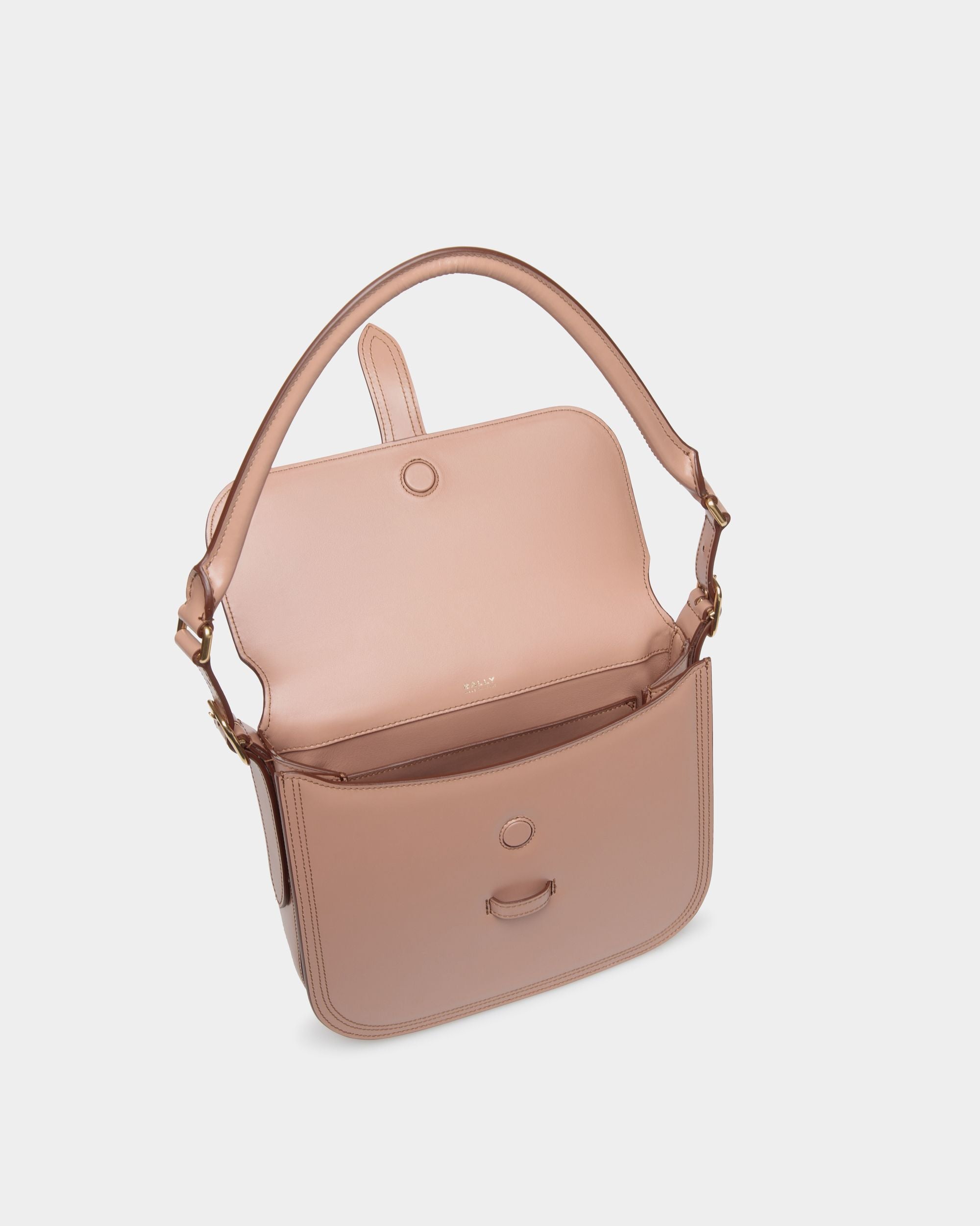 Borsa A Tracolla Beckett In Pelle Spazzolata Praline Beige - Donna - Bally - 05