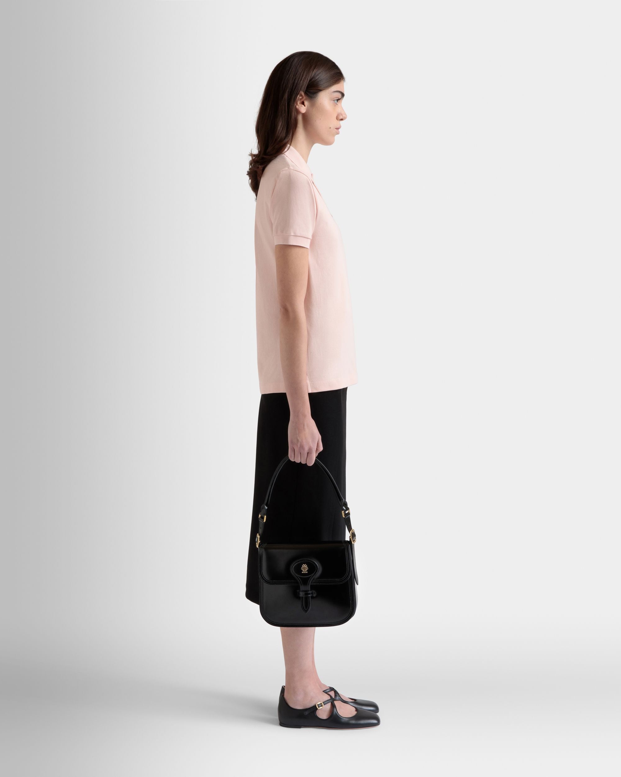 Borsa A Tracolla Beckett In Pelle Spazzolata Nera - Donna - Bally - 03
